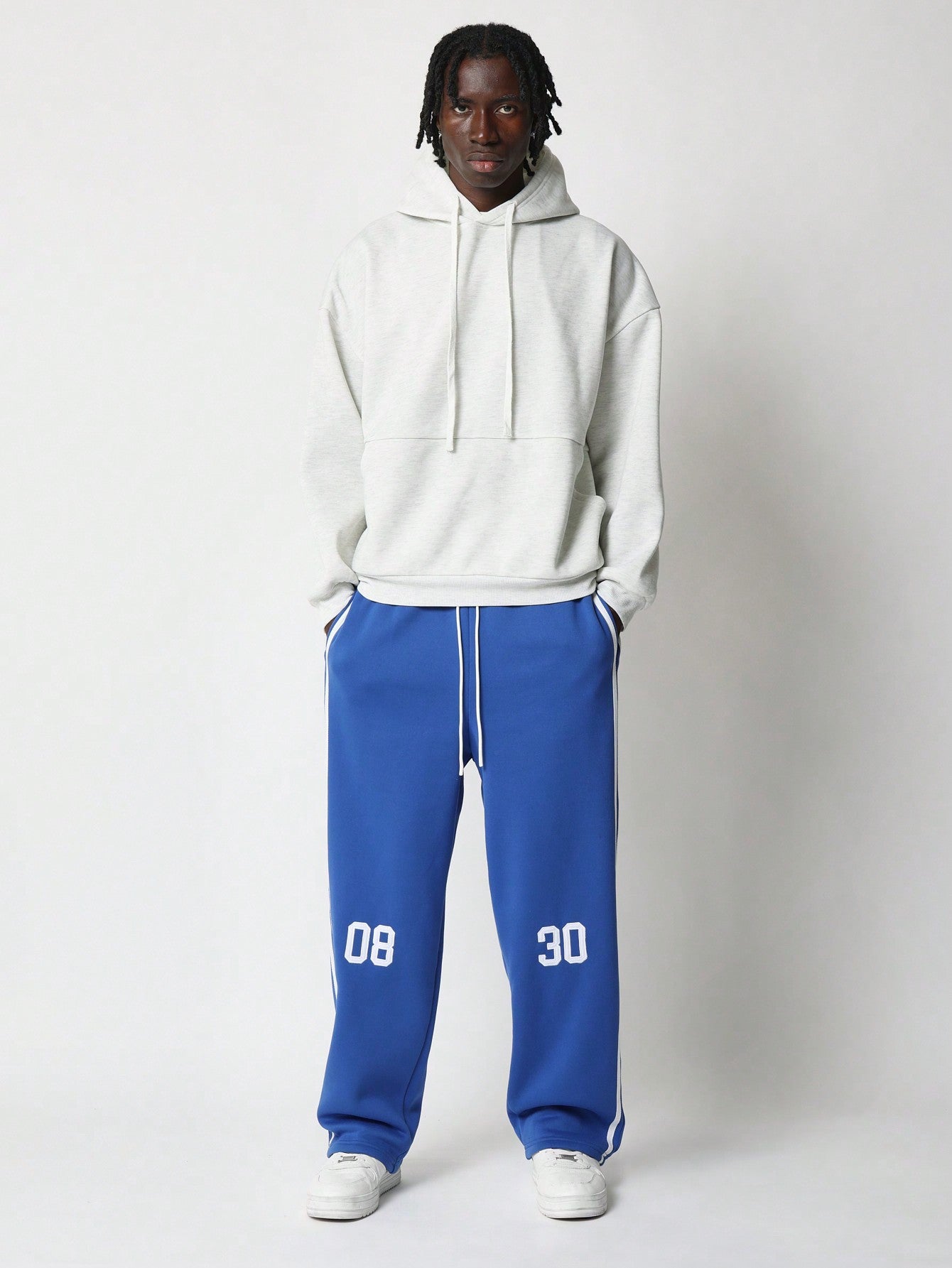 Wide Leg Sweatpants With Number Applique