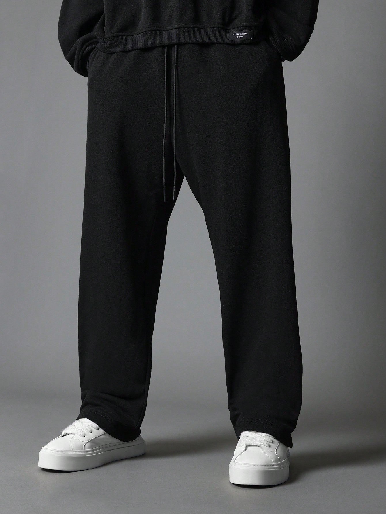 Regular Fit Vintage Essential Sweatshirt And Drop Crotch Sweatpants 2 Piece Set