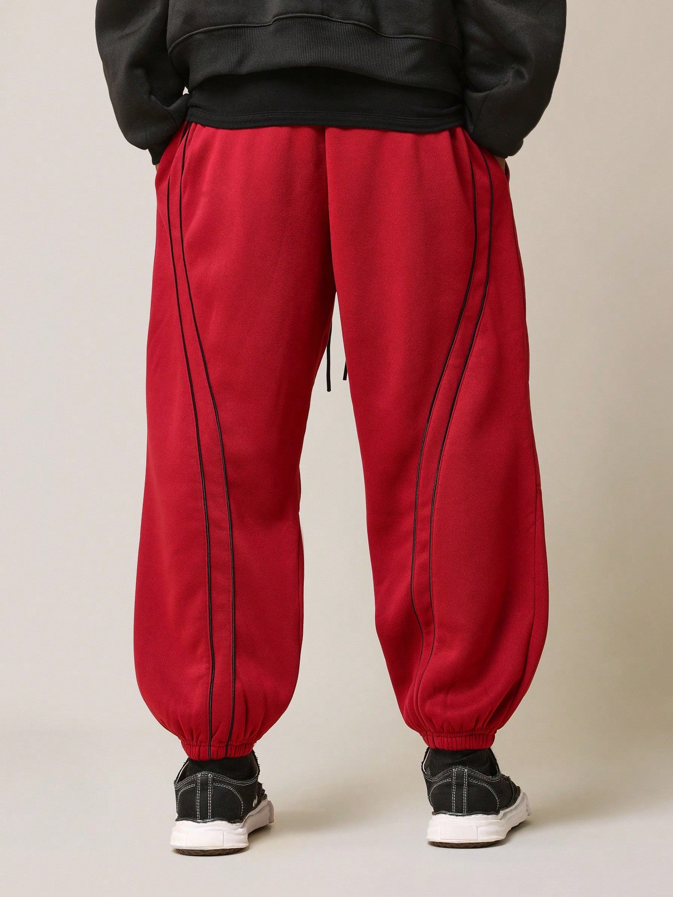 Drop Crotch Jogger With Piping