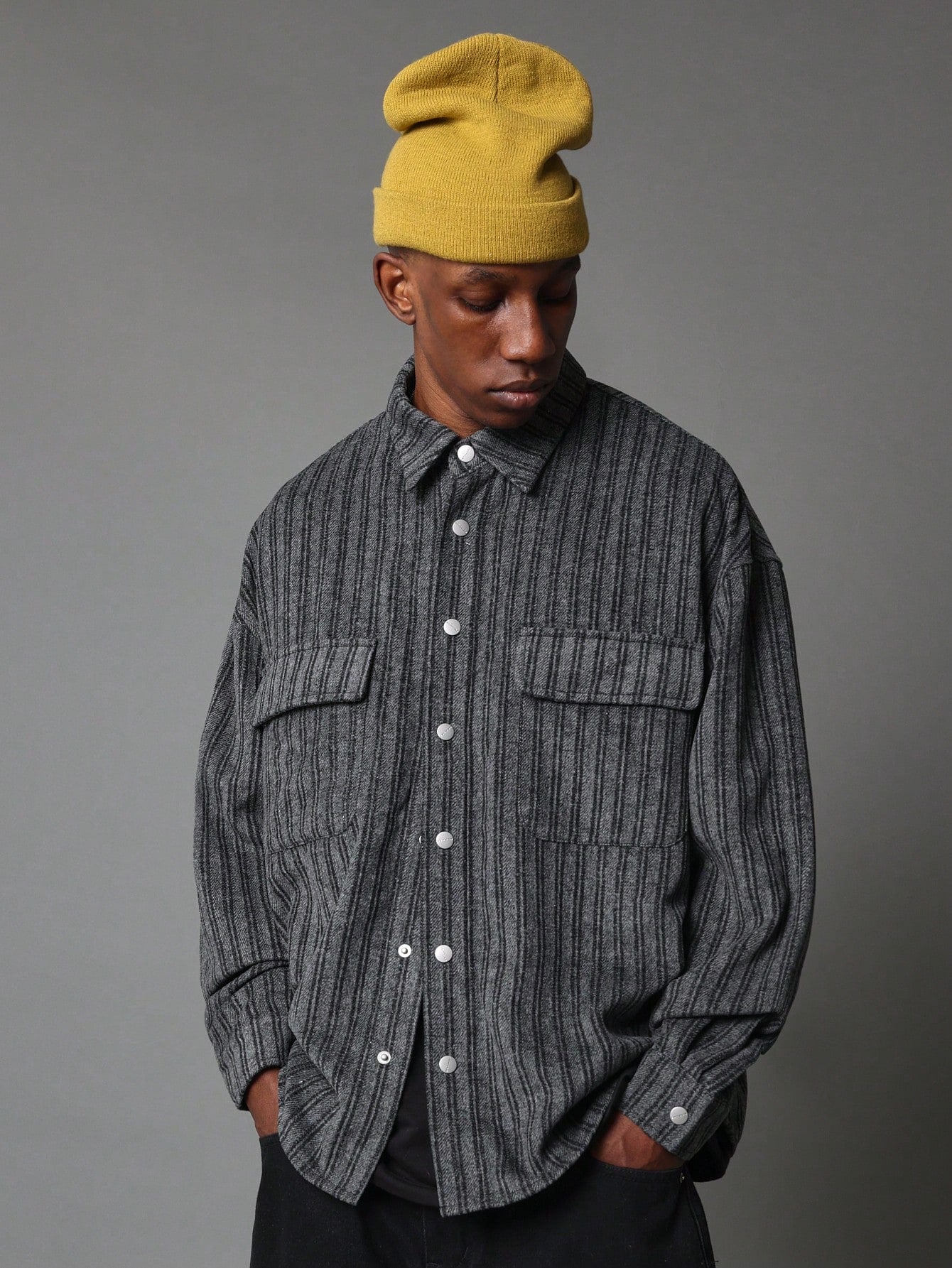 Regular Fit Pinstripe Overshirt