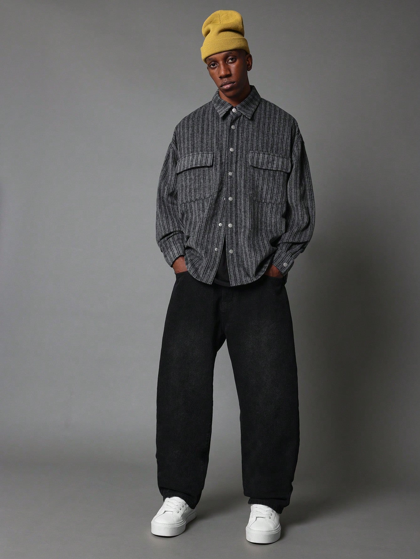 Regular Fit Pinstripe Overshirt