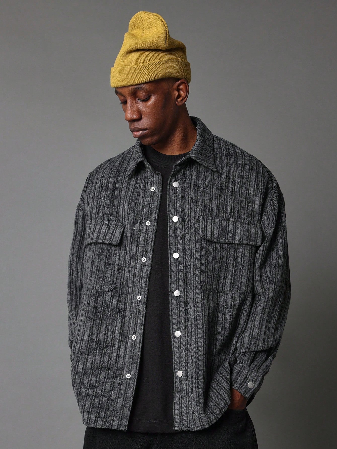 Regular Fit Pinstripe Overshirt