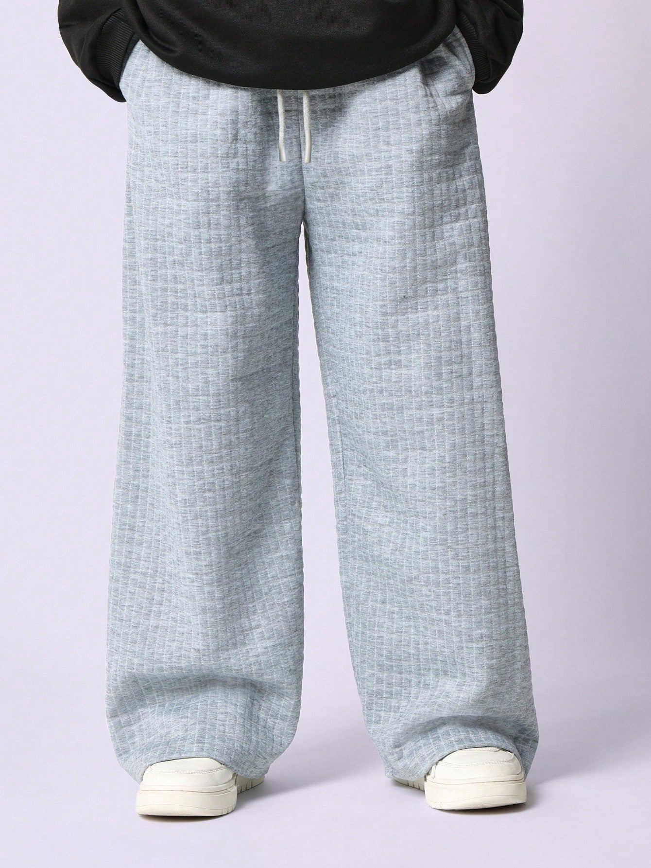 Tween Boys Wide Leg Textured Essential Sweatpants With Drawstrings