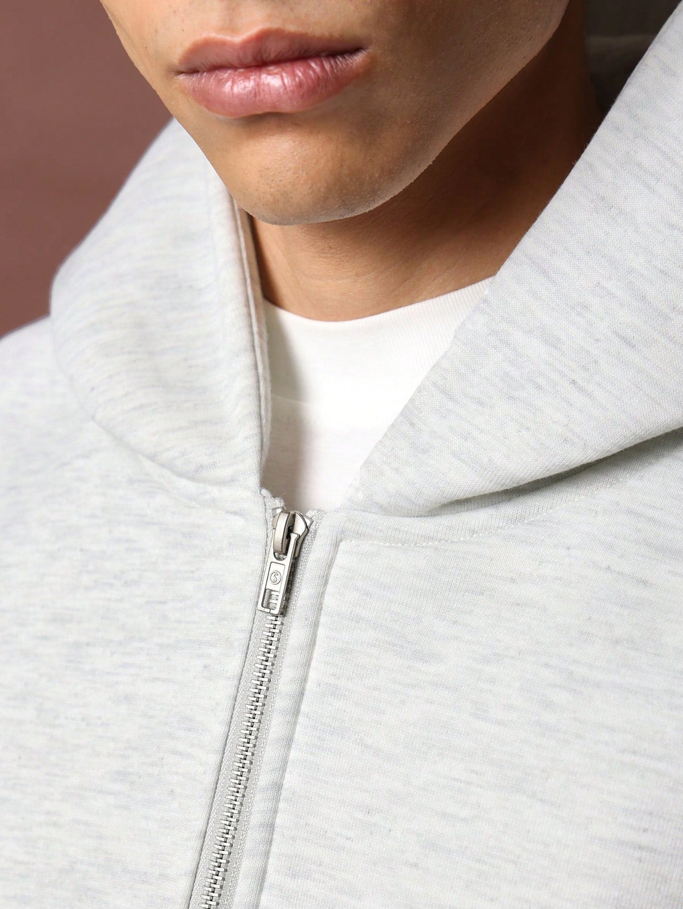 Crop Fit Zip Through Essential Hoodie