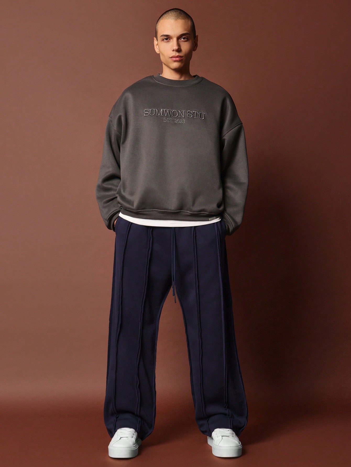 Drop Crotch Jogger With Exposed Seam