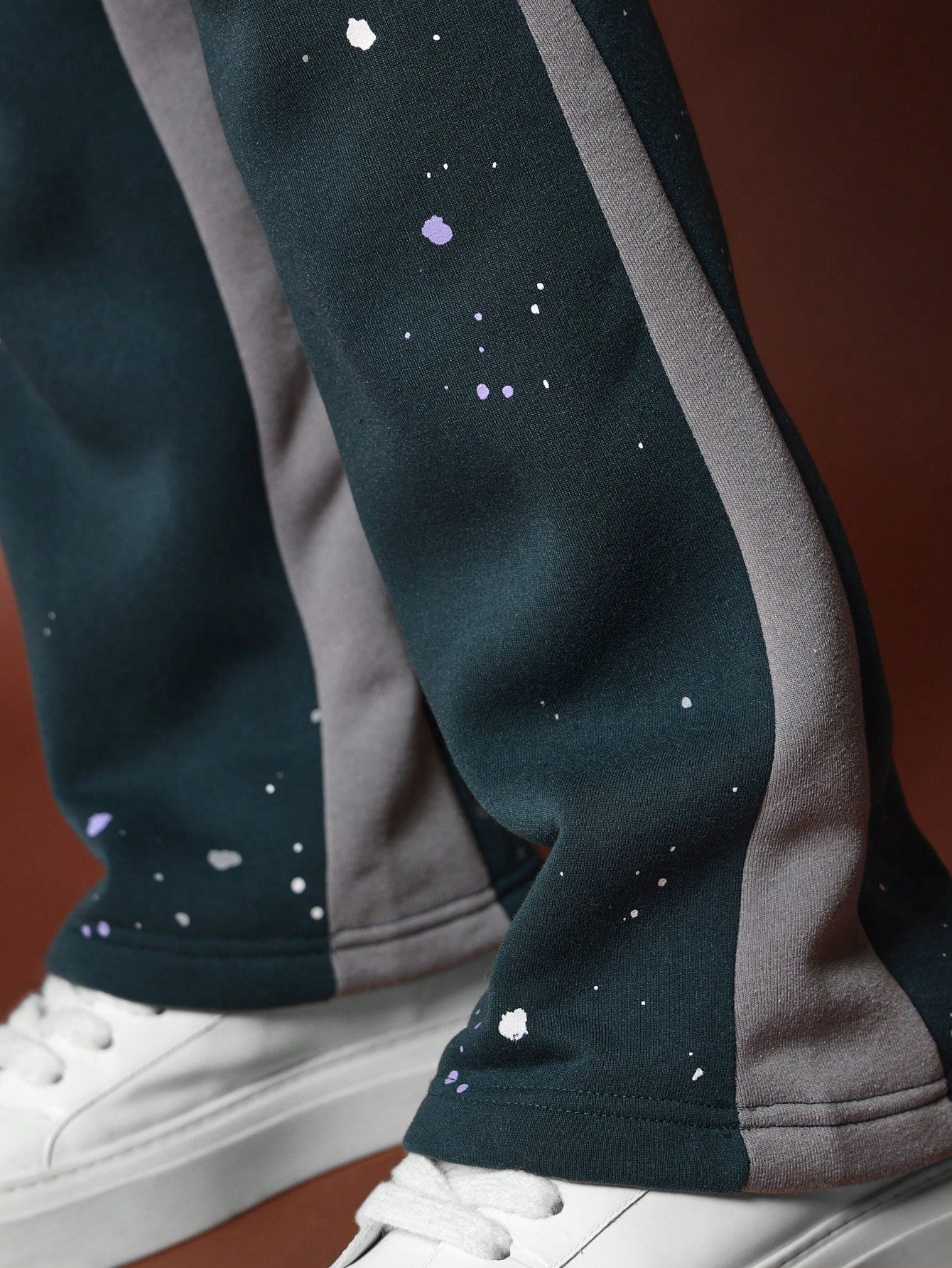 Flare Fit Jogger With Splatter Paint