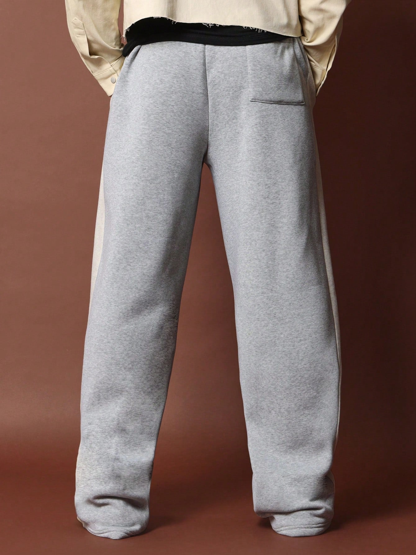 Loose Fit Contrast Colour Side Panels Sweatpants With Drawcords