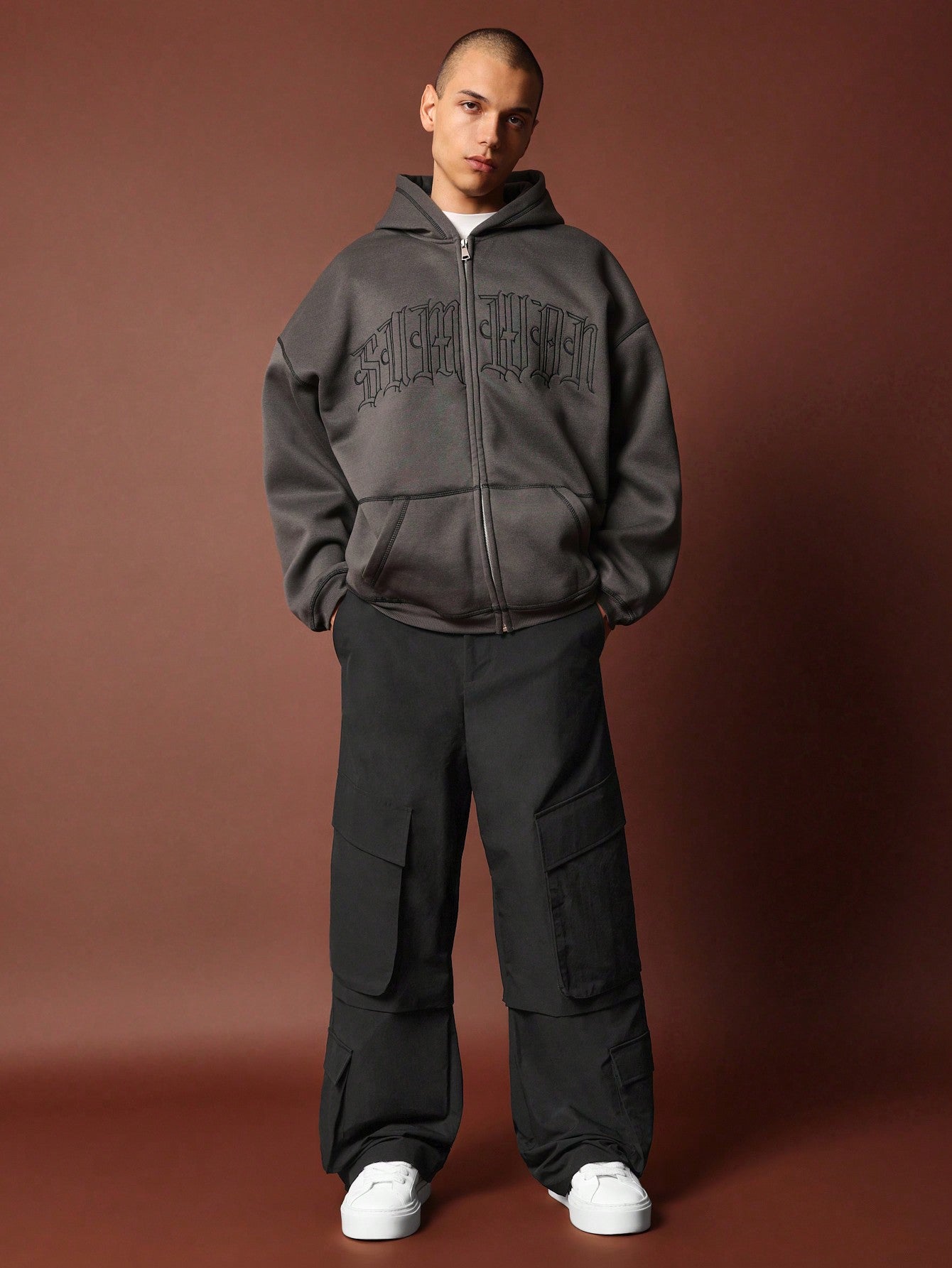 Loose Fit Nylon Multi Pocket Cargo Parachute Pant