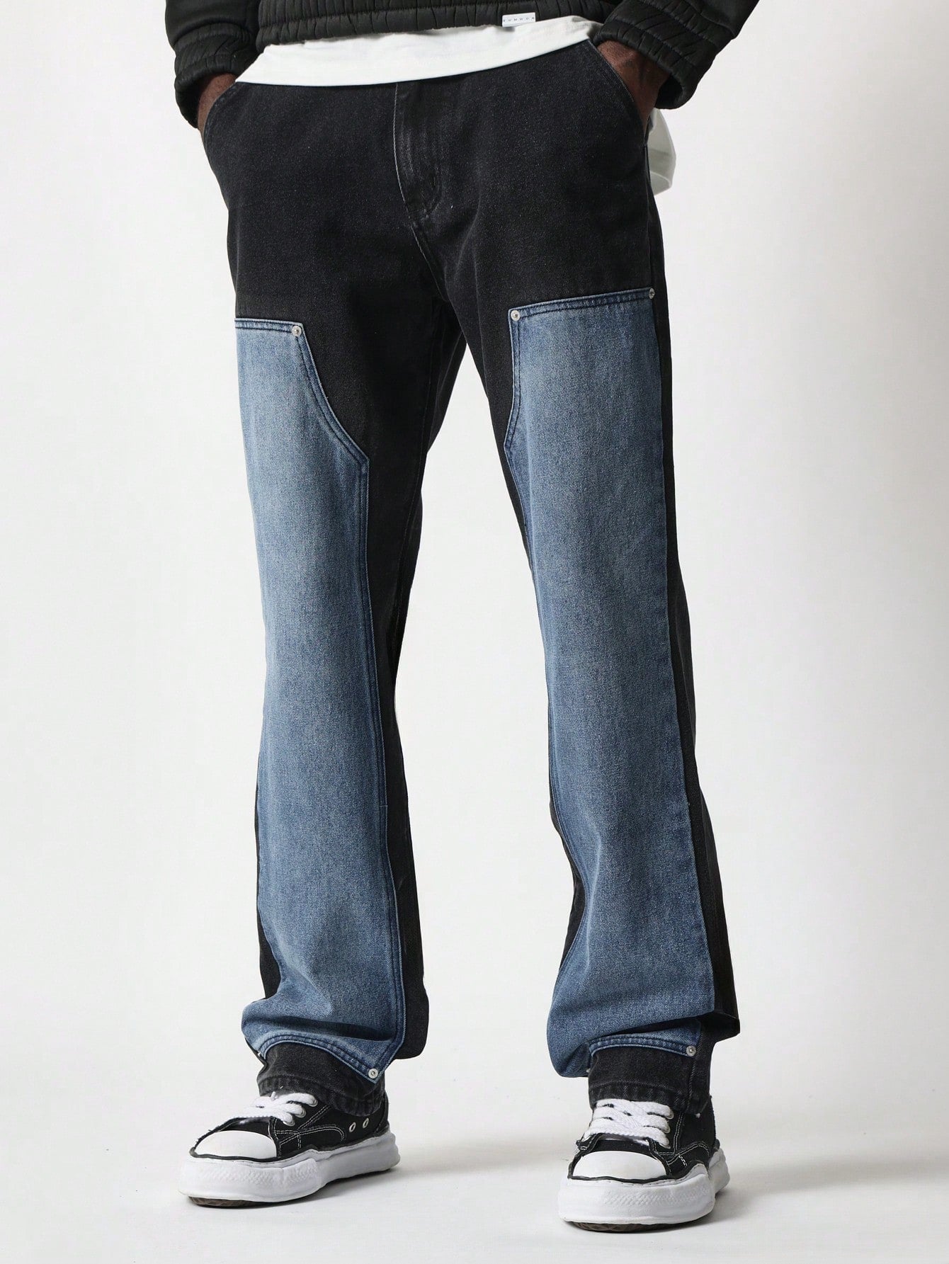 Colour Blocking Flare Fit Carpenter Jean