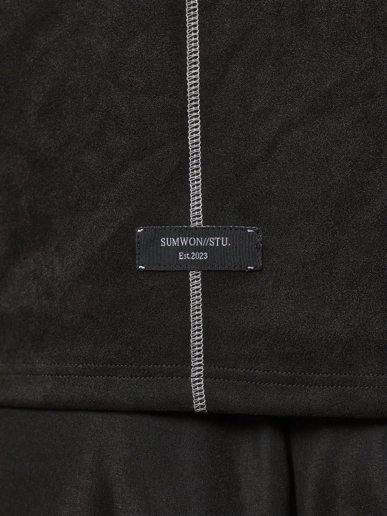 Suedette Crop Fit Overhead Hoodie With Contrast Overlock