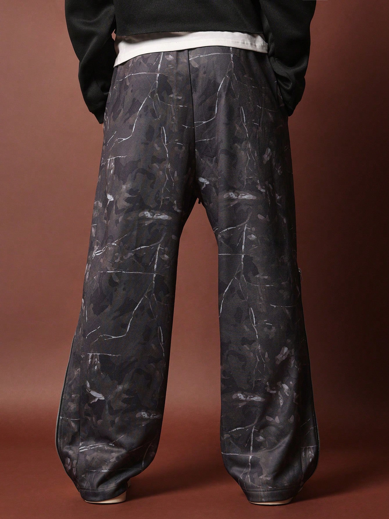 Loose Fit Drop Crotch Printed Sweatpants