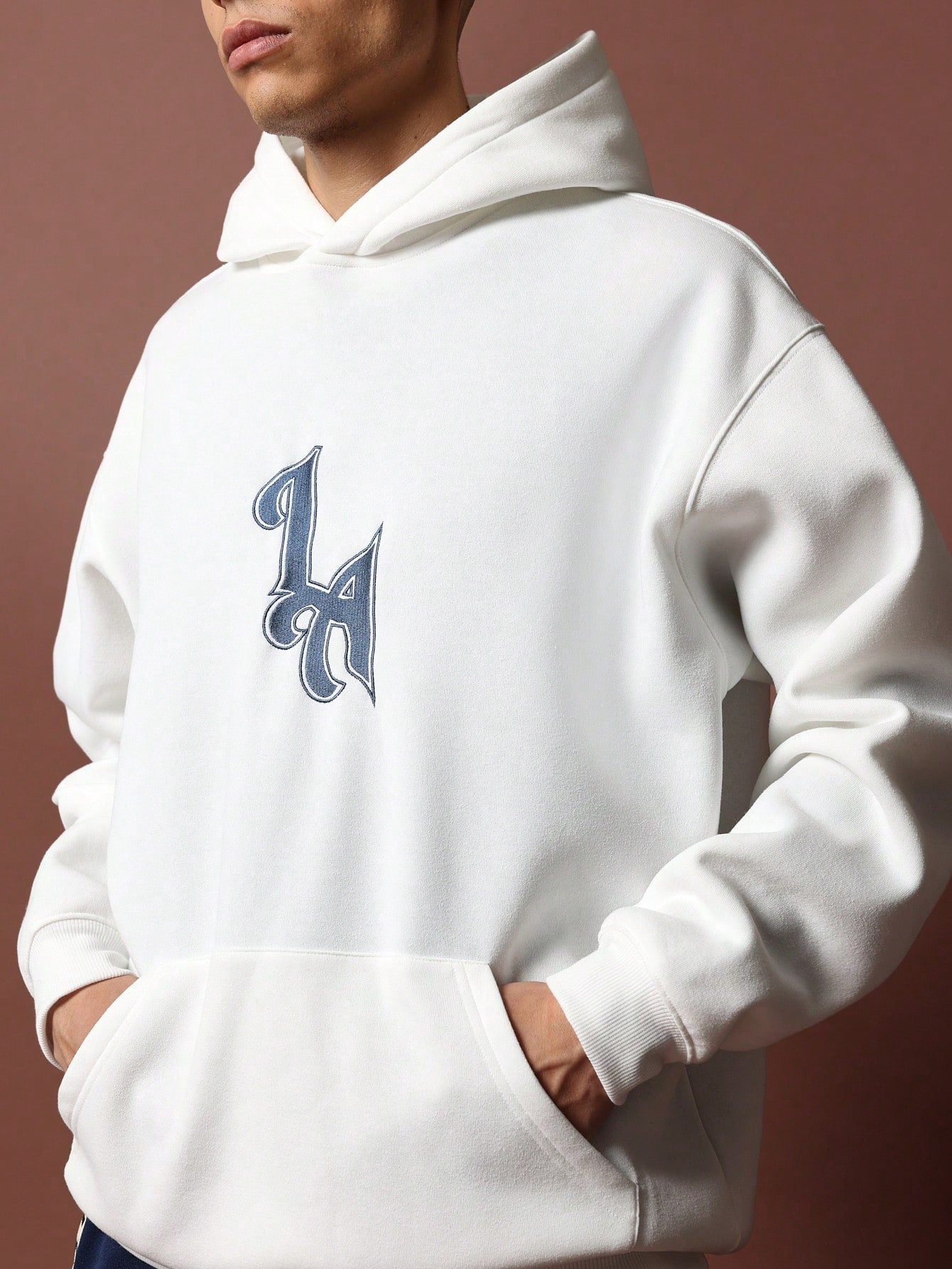 Oversized Fit Overhead Hoodie With LA Graphic Print