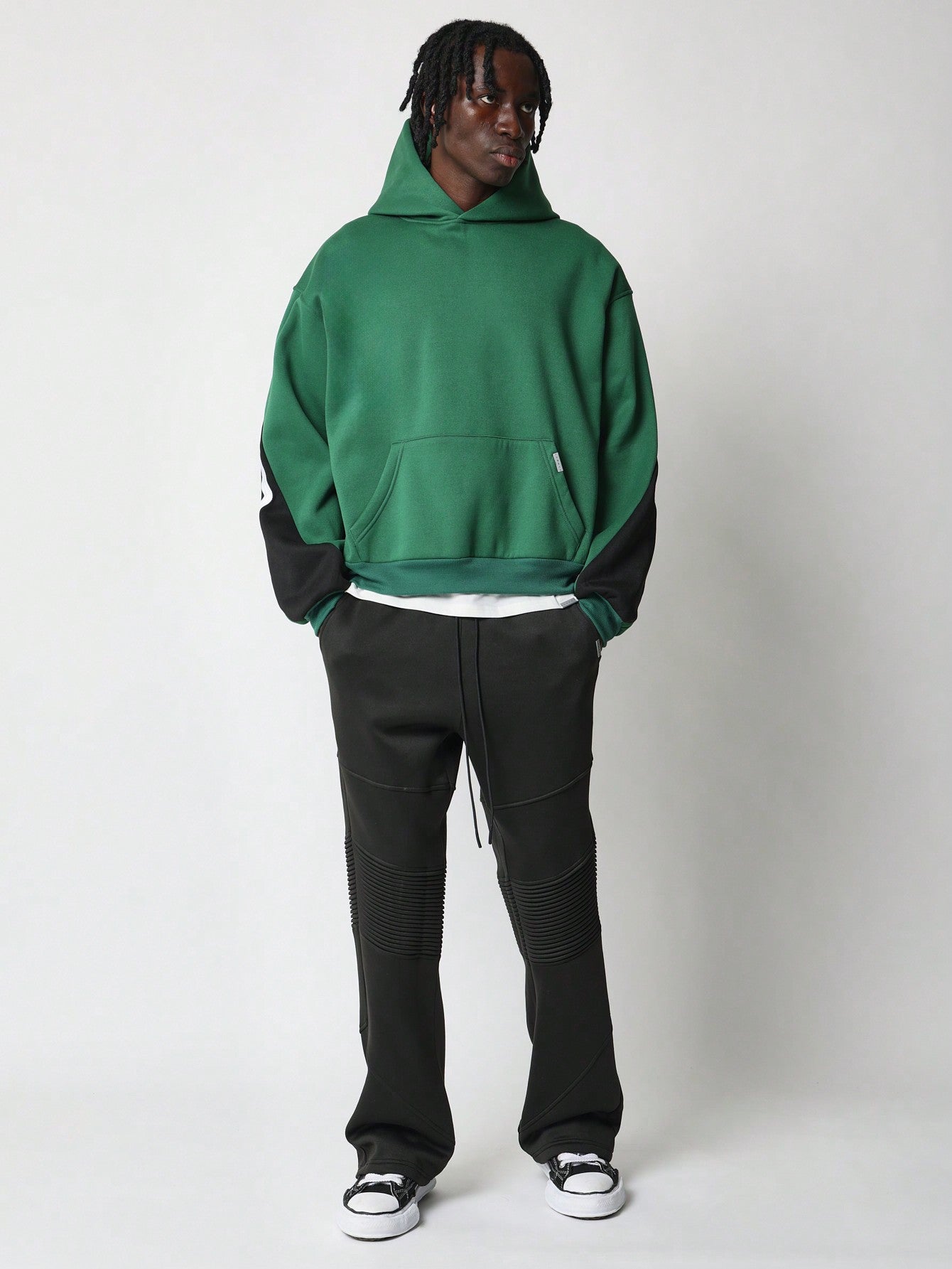 Flare Fit Sweatpants With Biker Pad Panel