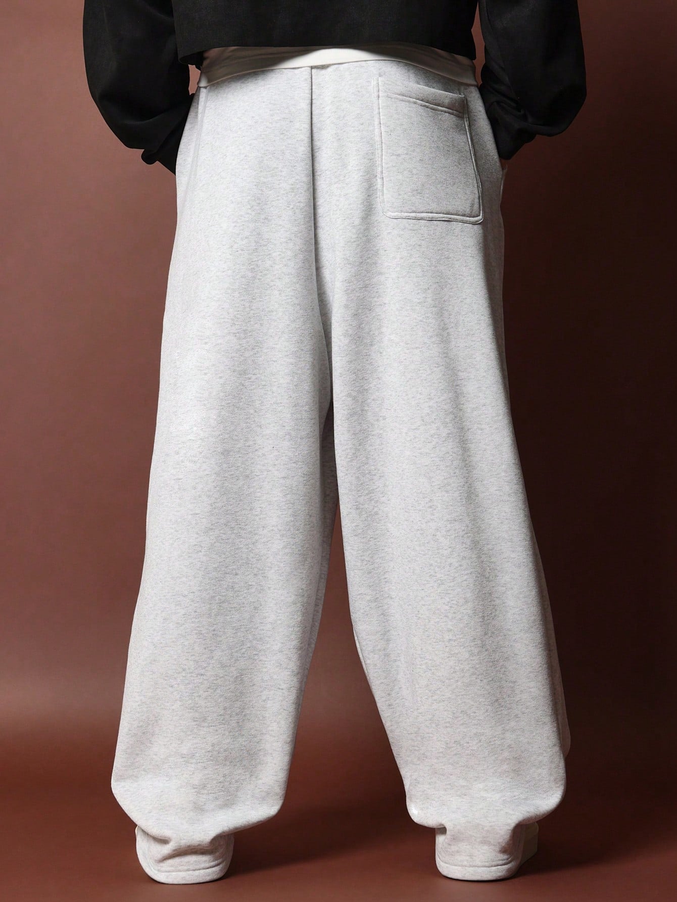 Loose Fit Sweatpants With Pleat Detail