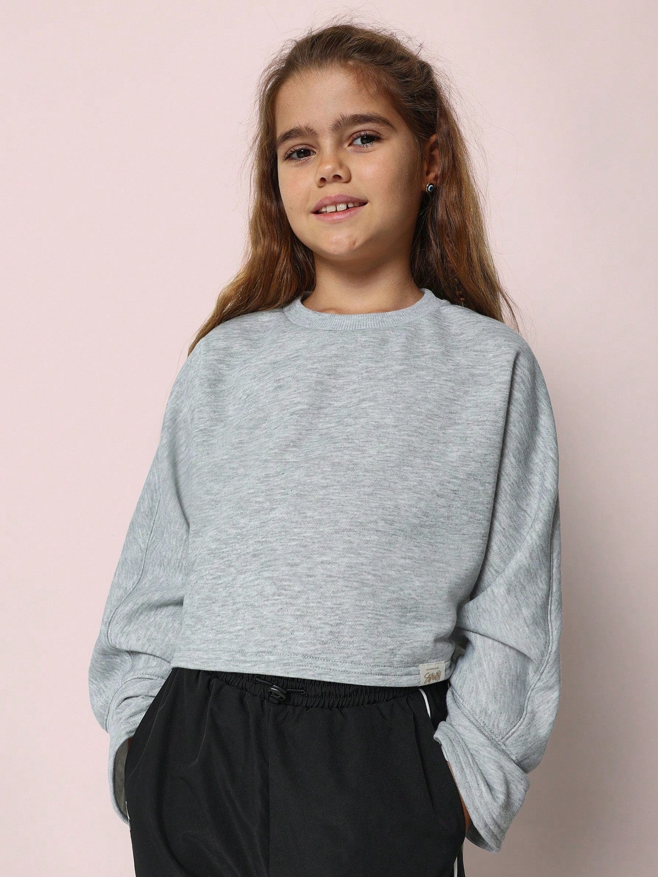 Tween Girls Everyday Oversized Fit Flared Sleeve Sweatshirt