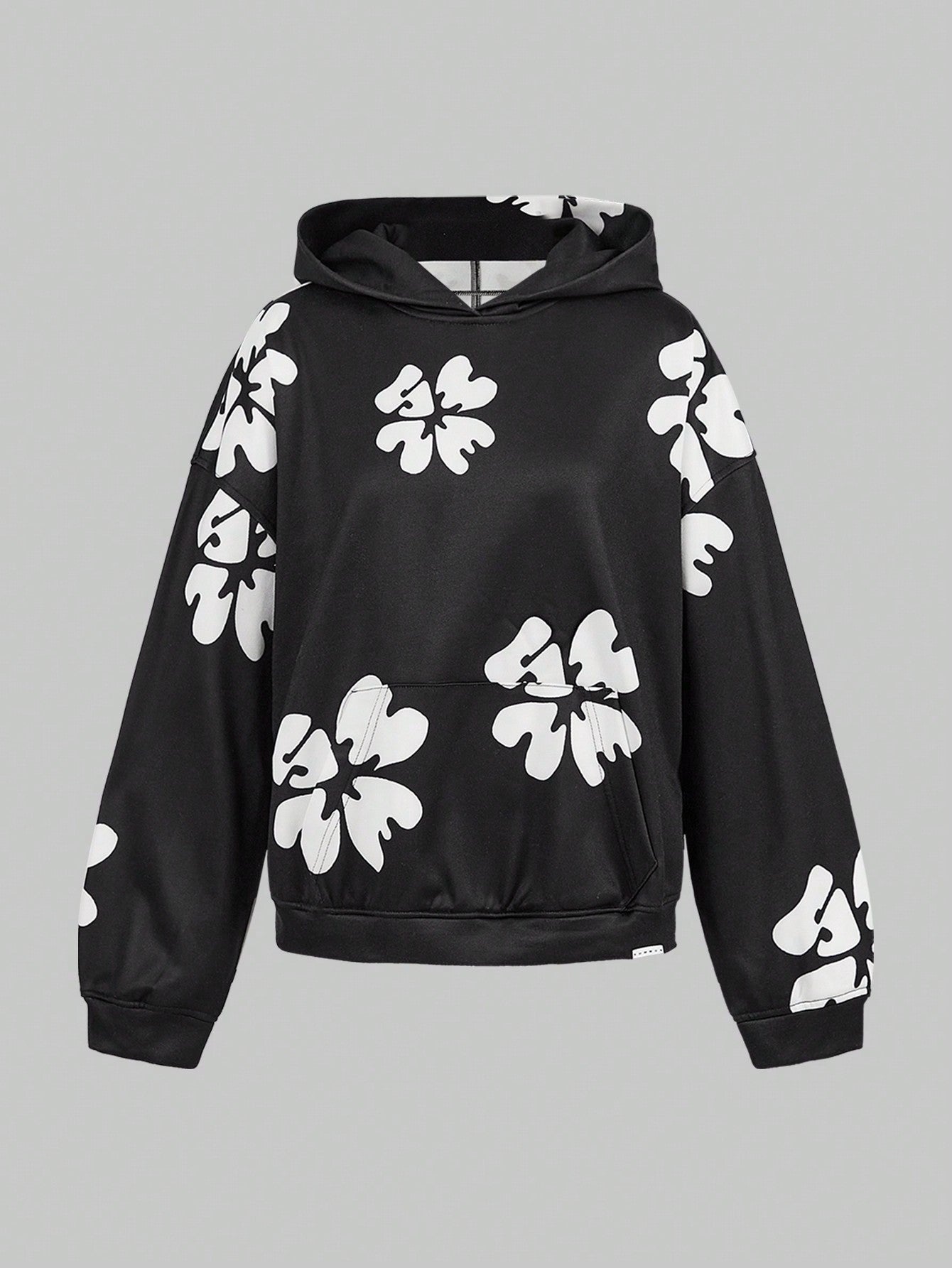 SUMWON WOMEN Oversized Fit Hoodie With Floral Graphic Print