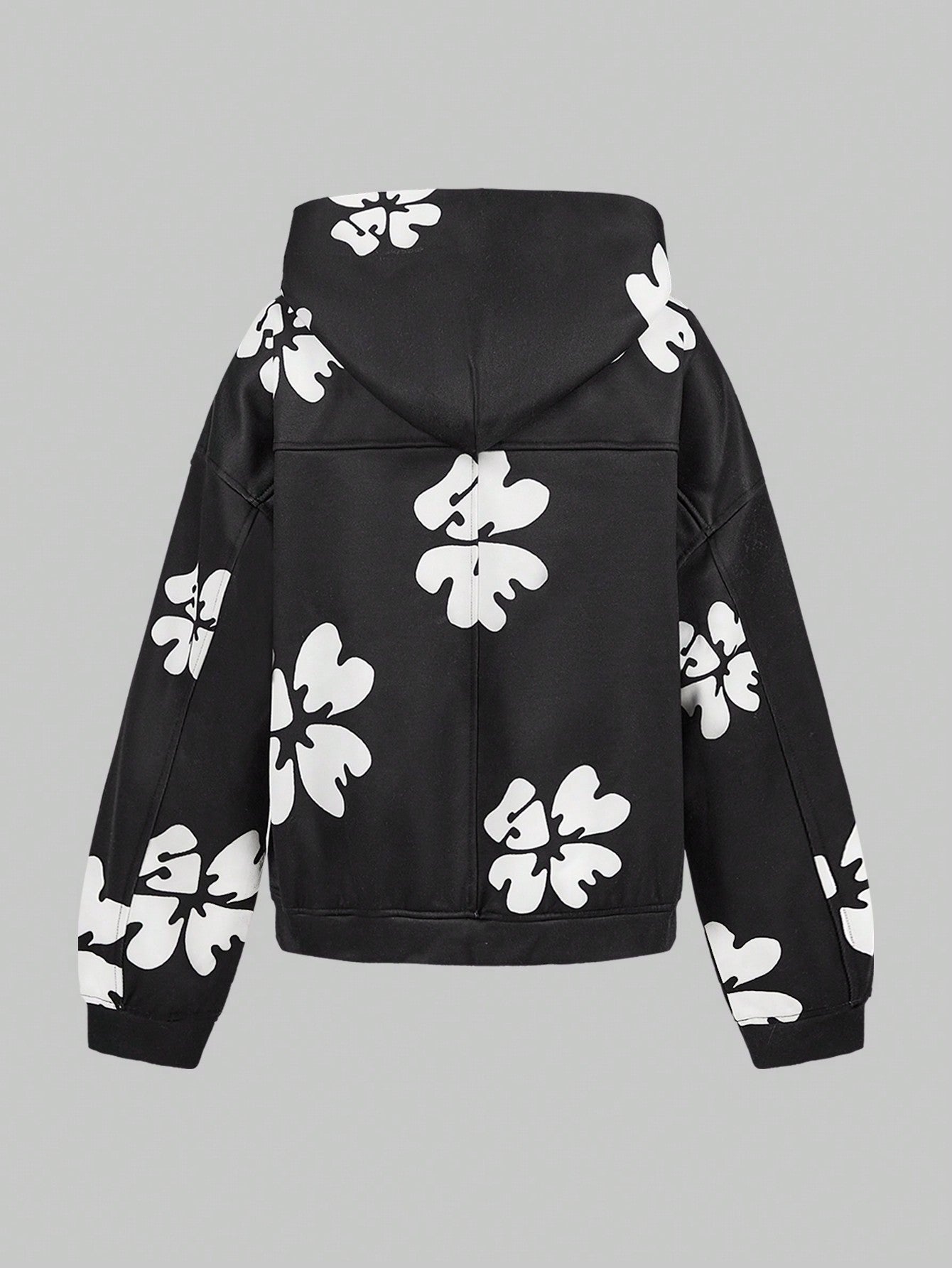 SUMWON WOMEN Oversized Fit Hoodie With Floral Graphic Print