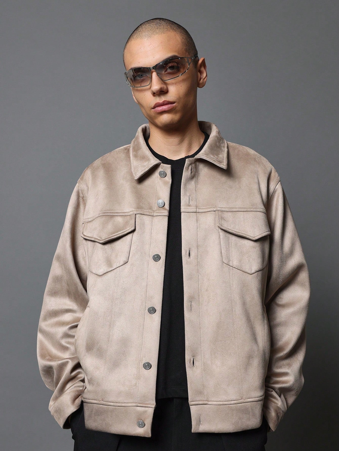 Suede Regular Fit Trucker Jacket