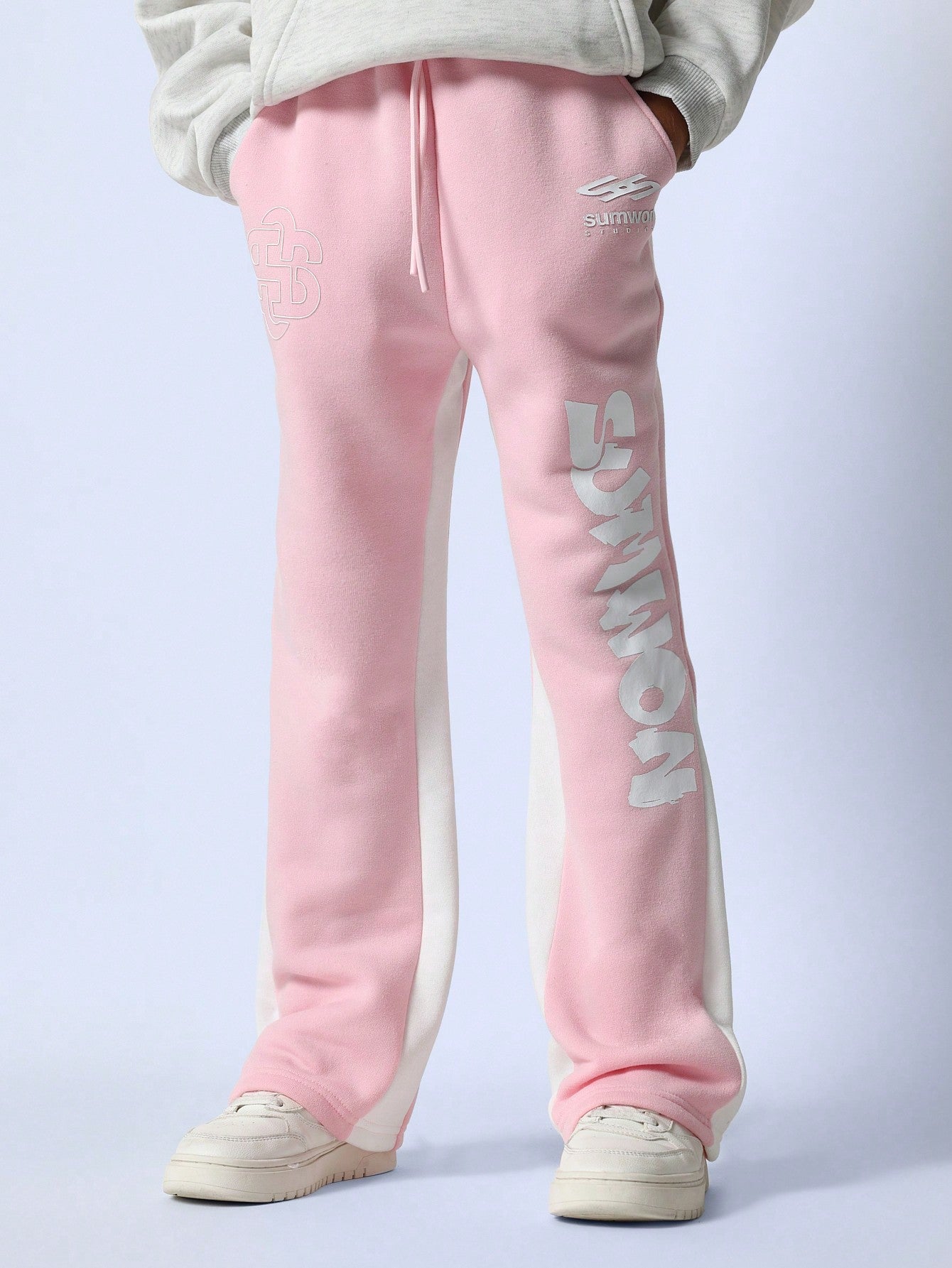 Tween Girls Flared Fit Colour Block Jogger With Print