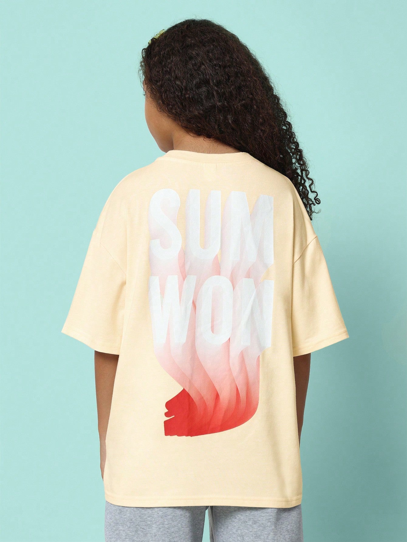 Tween Girls Everyday Oversized Fit Short Sleeve Tee With Back Graphic Print