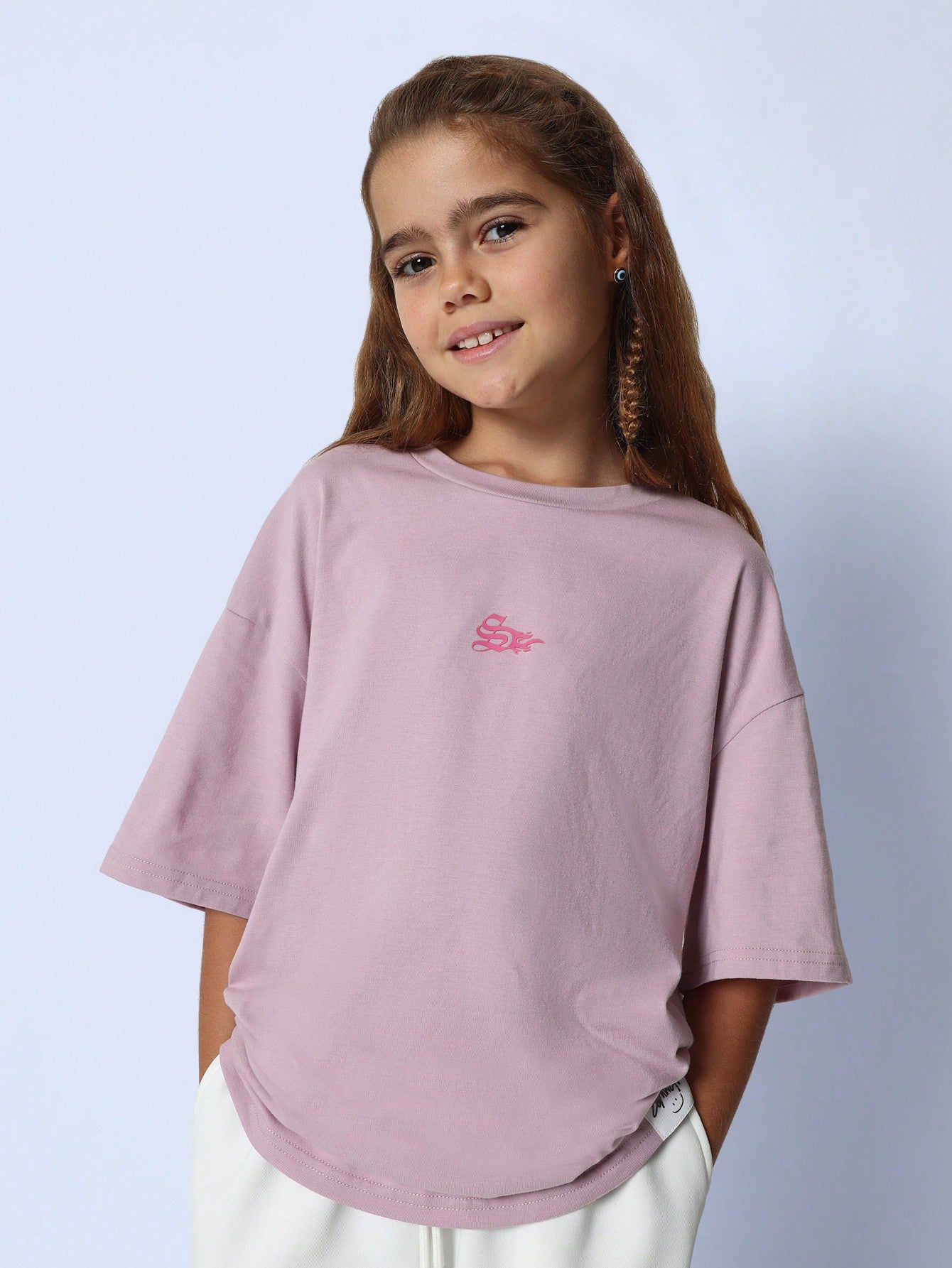 Tween Girls Everyday Oversized Fit Short Sleeve Tee With Back Graphic Print