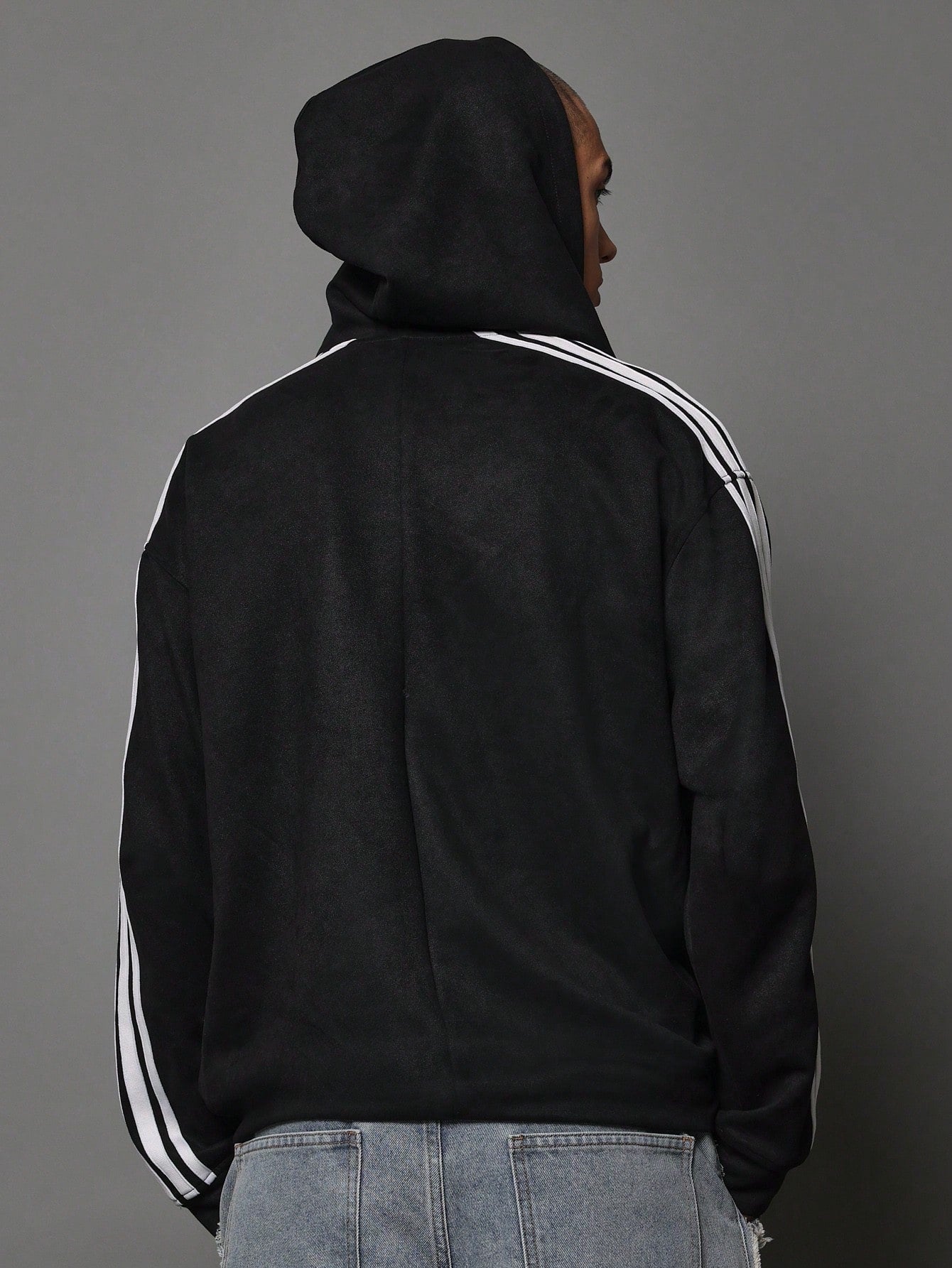 Regular Fit Zip-Up Hoodie With Side Tape