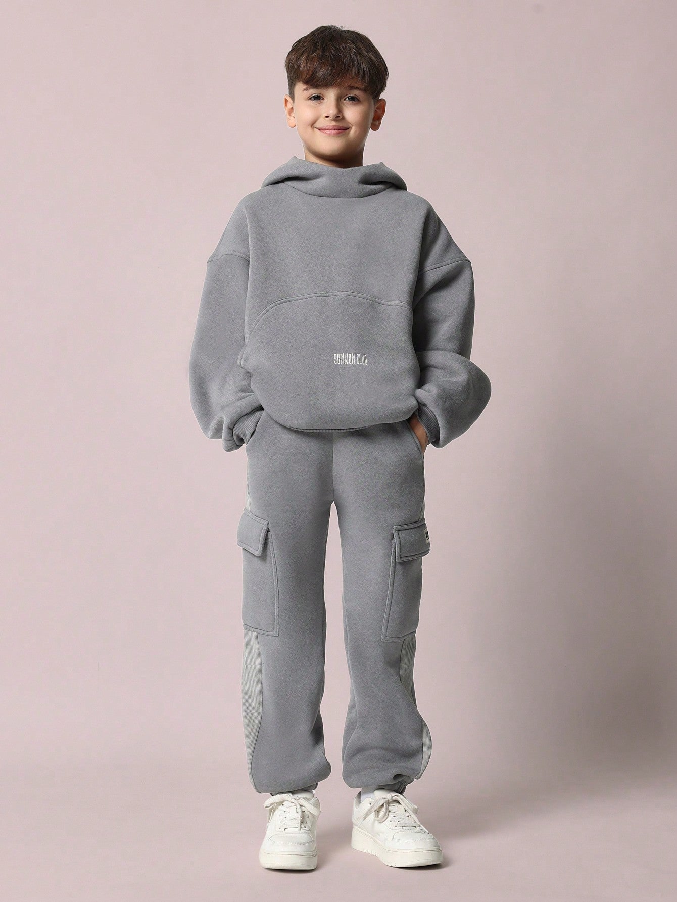 Tween Boy Comfy Cuffed Cargo Jogger With Panel