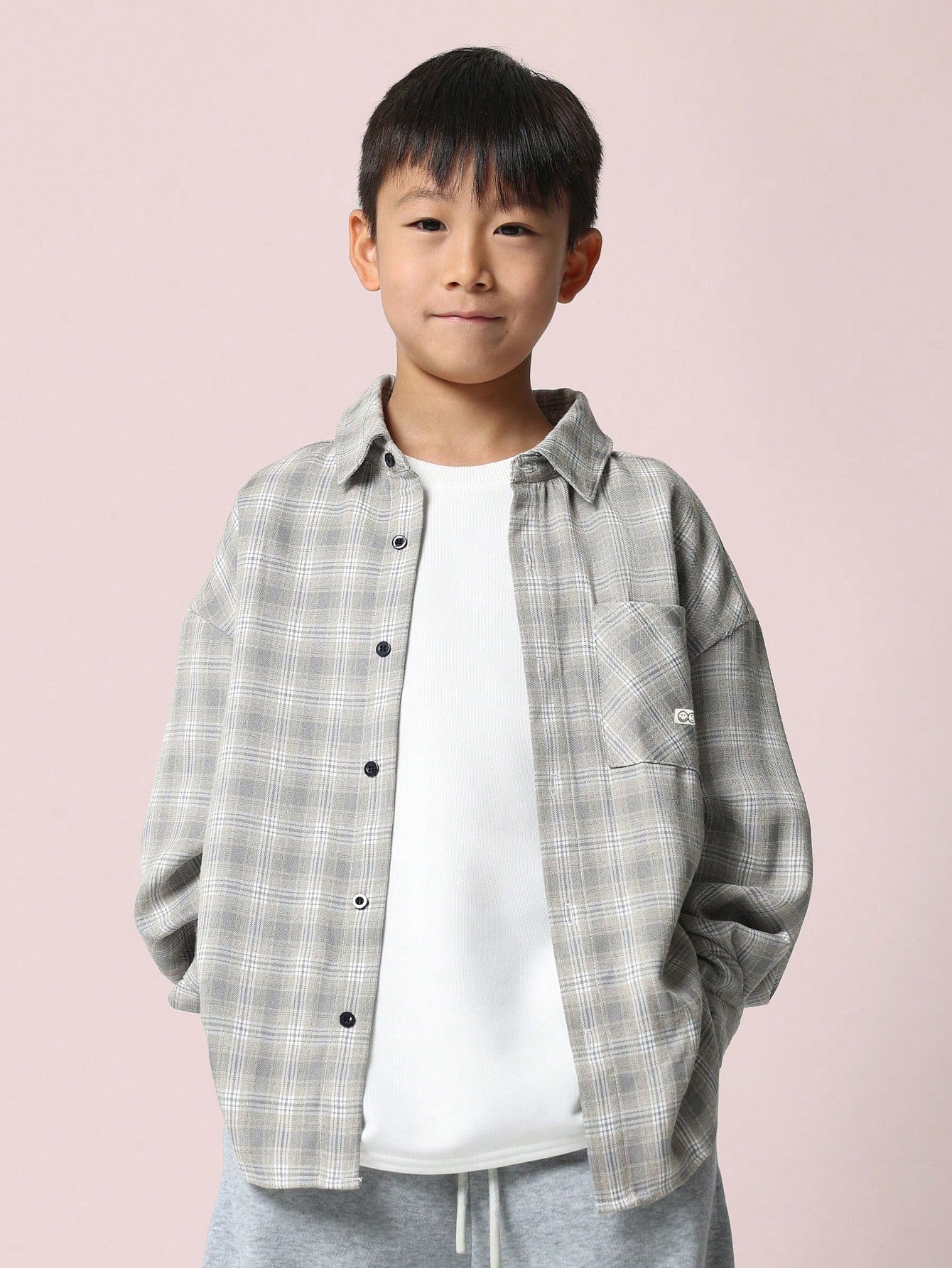 Tween Boys Relaxed Long Sleeve Check Shirt With Pocket