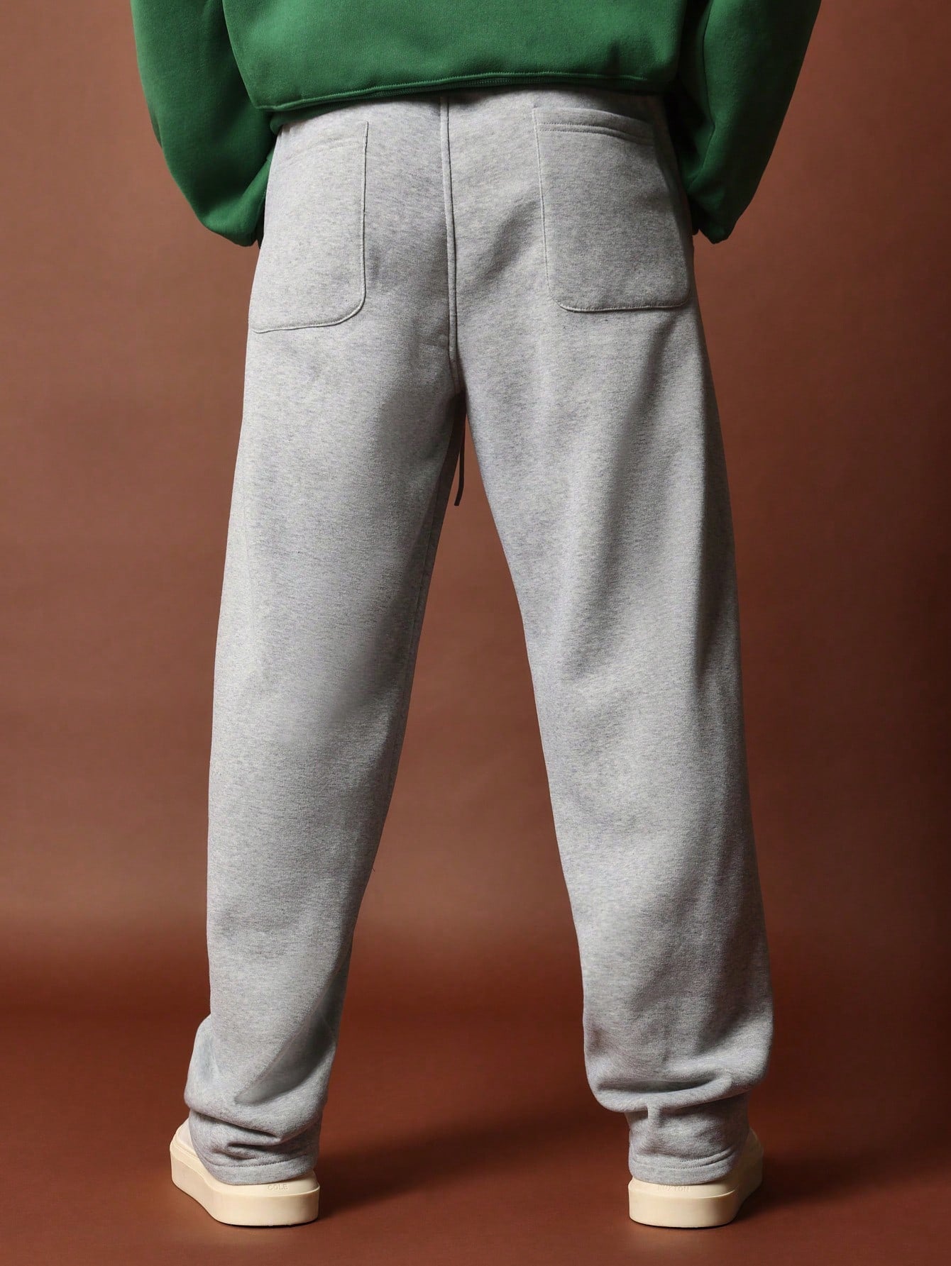 Skater Fit Sweatpants With Drawstrings & Small Embroidery