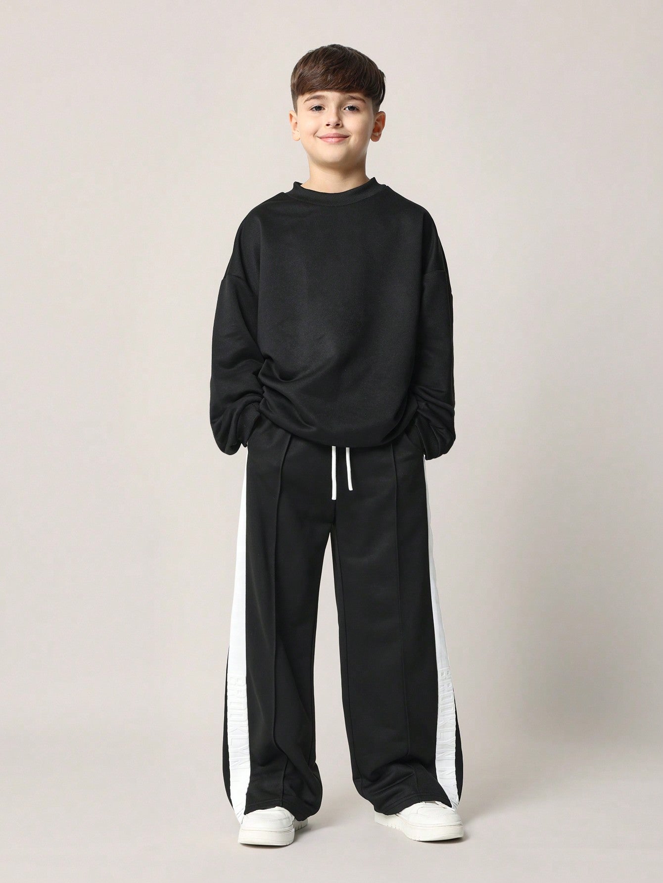 Tween Boys Comfy Drop Crotch Stripe Trackpant