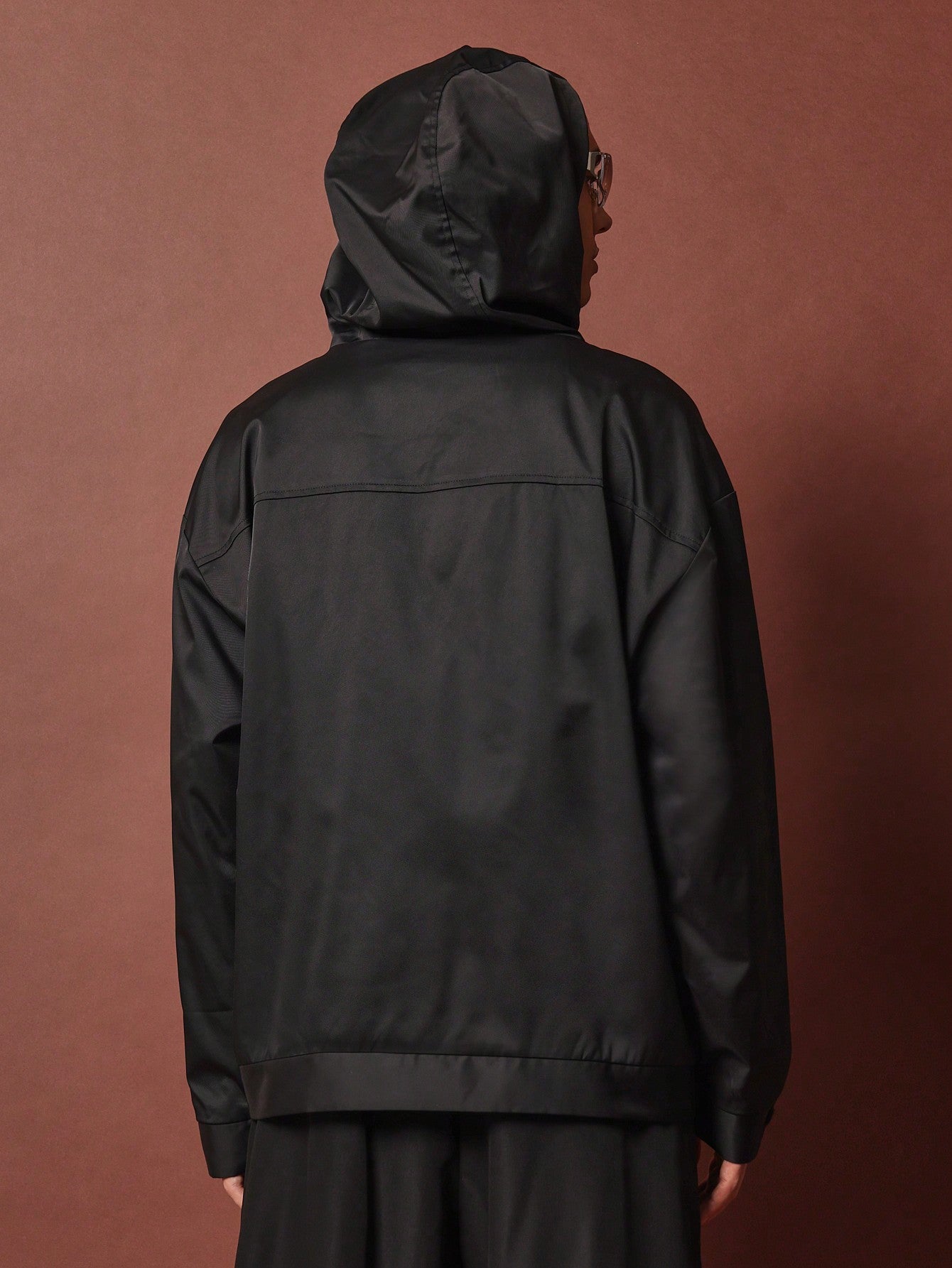 Regular Fit Overhead Nylon Hoodie