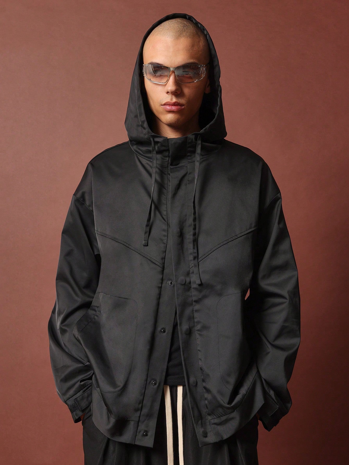 Regular Fit Overhead Nylon Hoodie