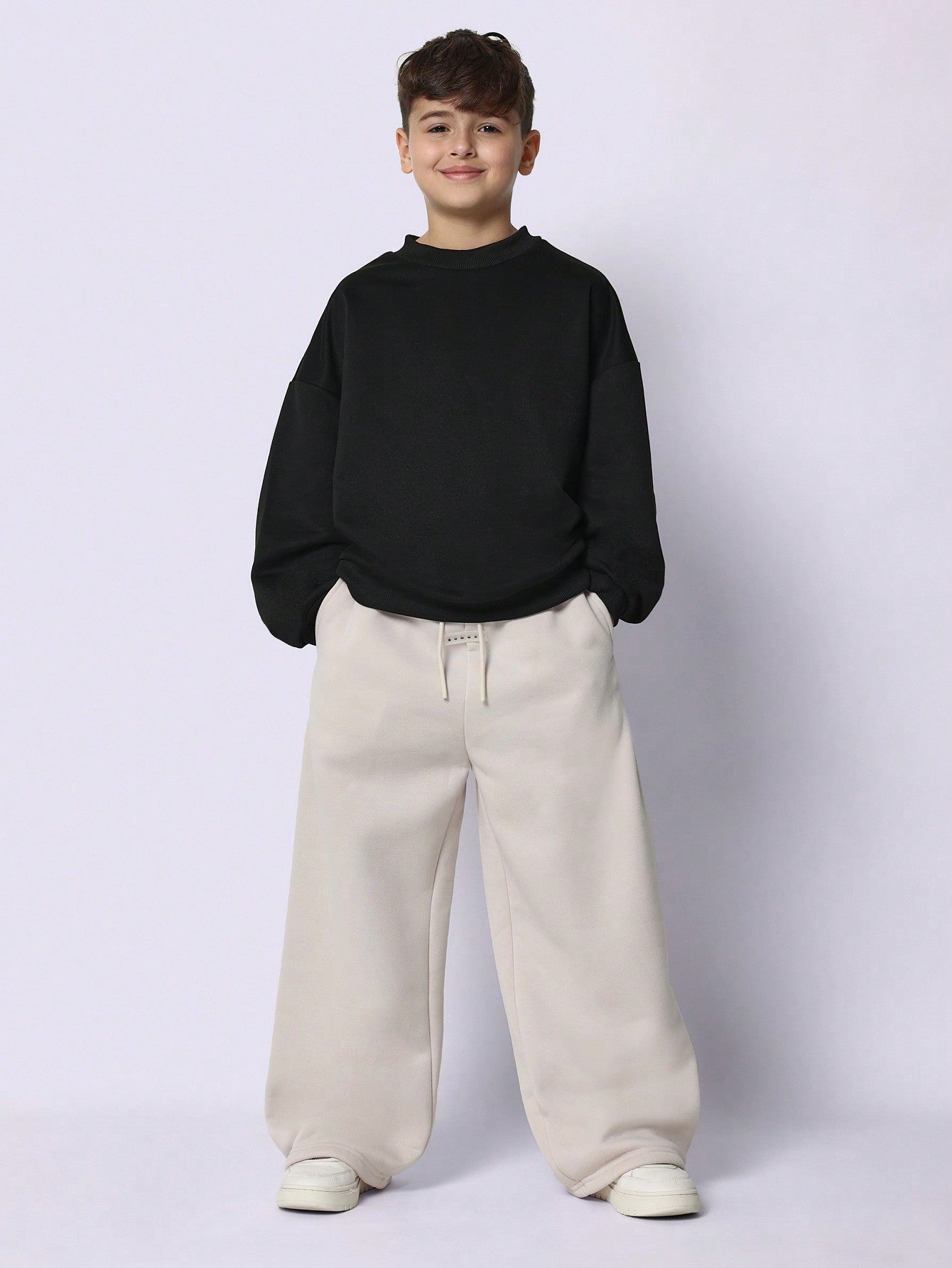 Tween Boys Comfy Wide Leg Drop Crotch Sweatpants