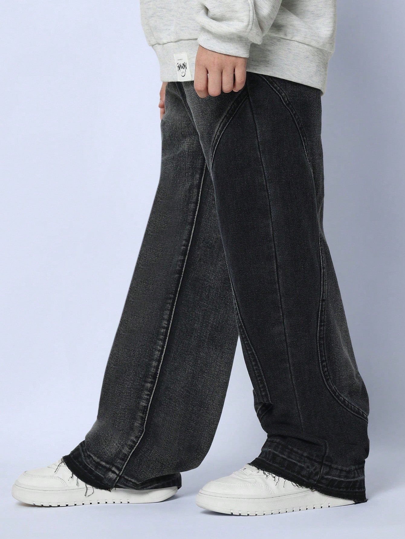 Tween Boys Straight Fit Two Tone Curve Seam Jean