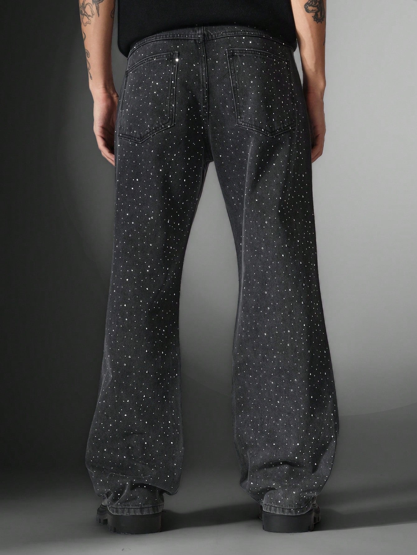 Baggy Fit Jean With All Over Sparkle