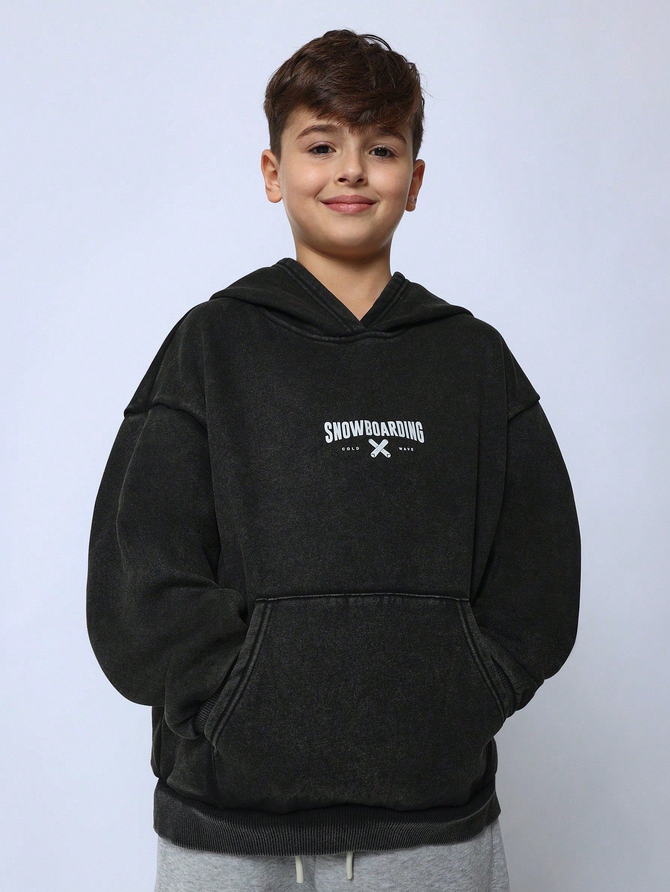 Tween Boys Comfy Regular Fit Overhead Hoodie With Graphic Print