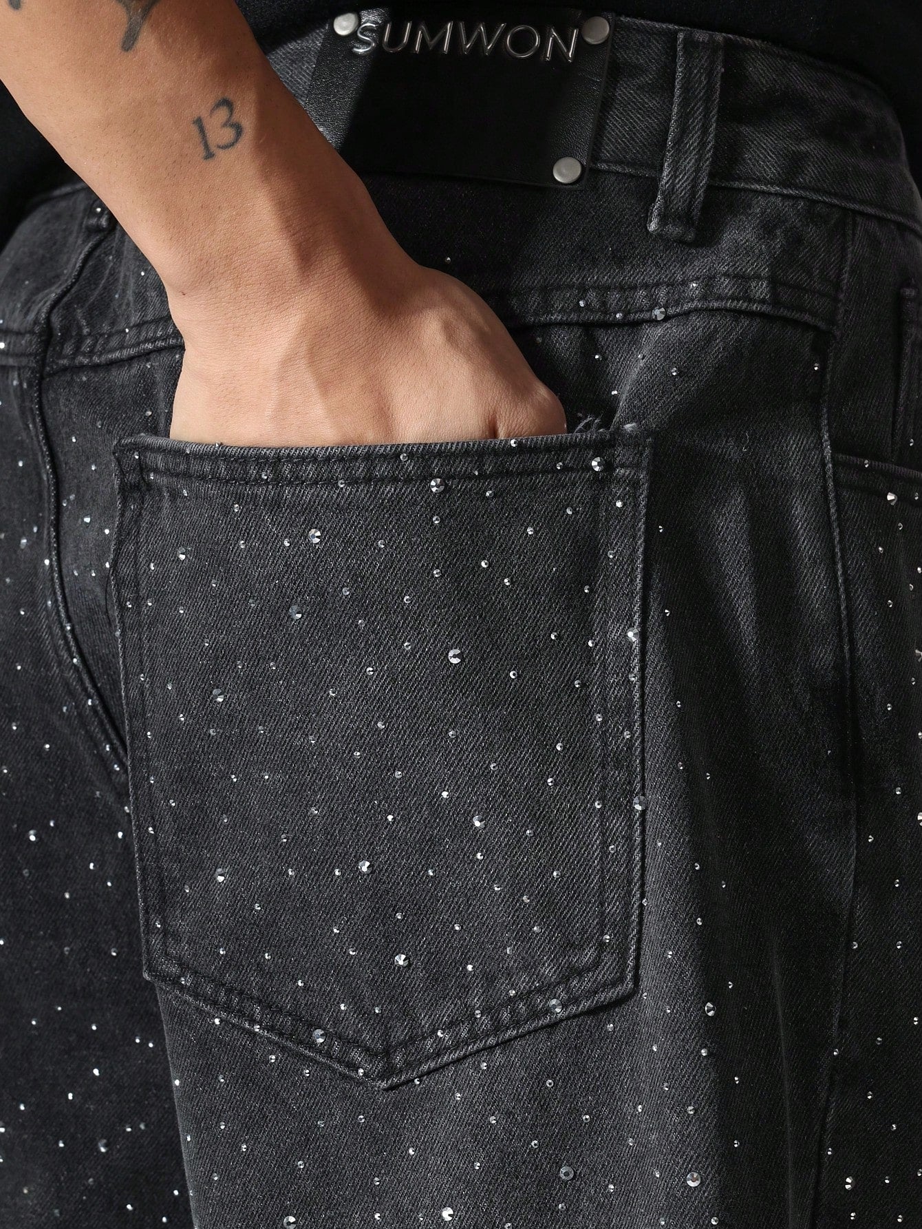 Baggy Fit Jean With All Over Sparkle