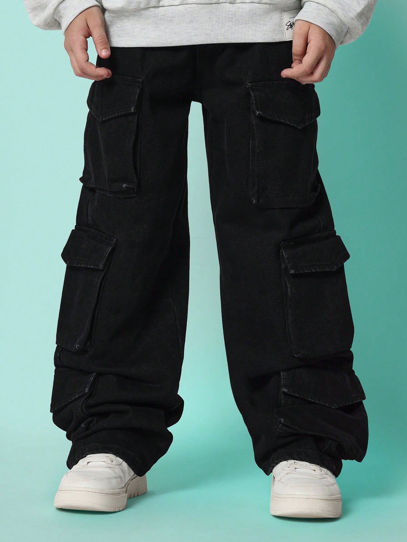 Tween Boys Washed Looses Fit Cargo Jean