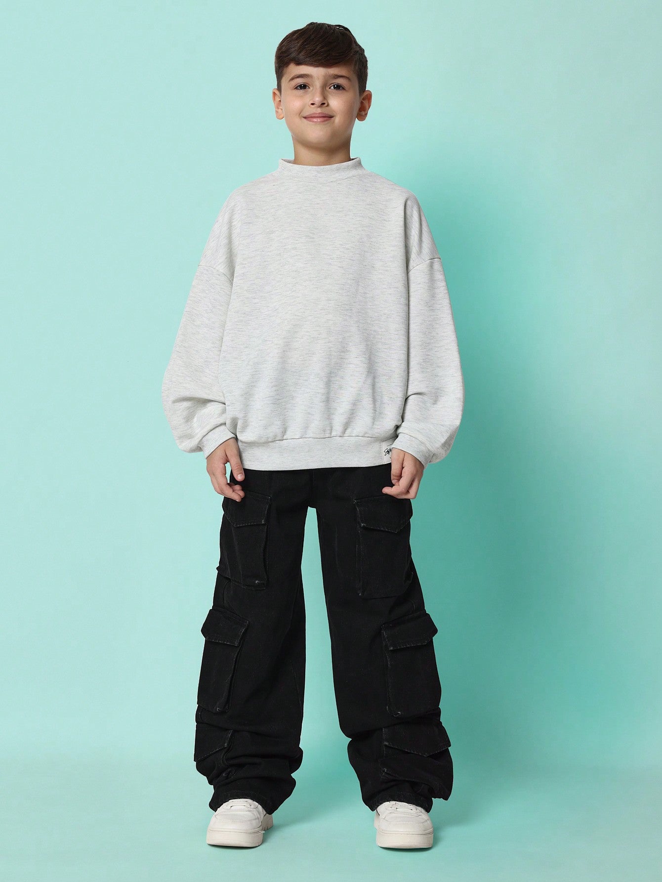 Tween Boys Washed Looses Fit Cargo Jean