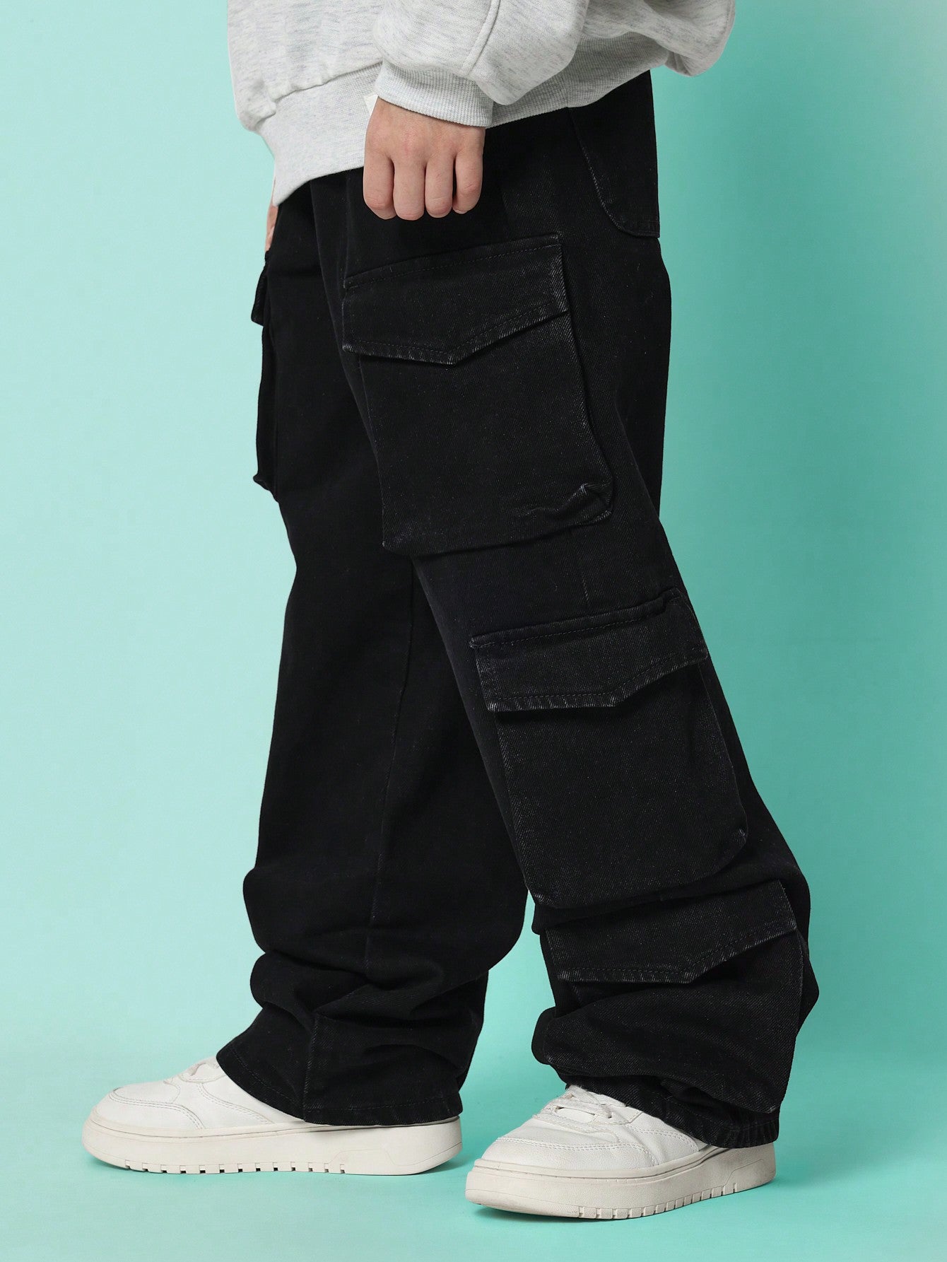 Tween Boys Washed Looses Fit Cargo Jean