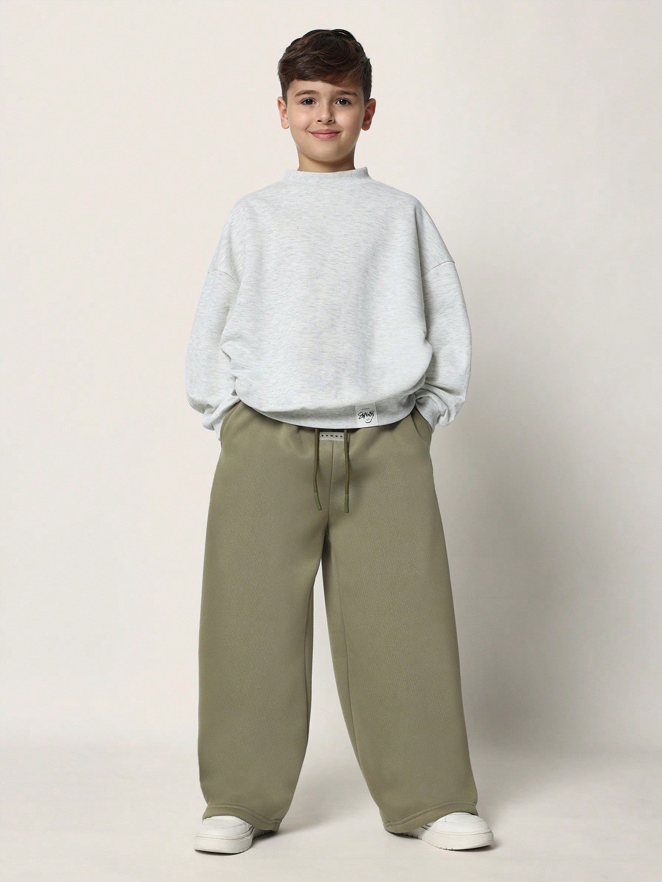 Tween Boys Comfy Wide Leg Drop Crotch Sweatpants