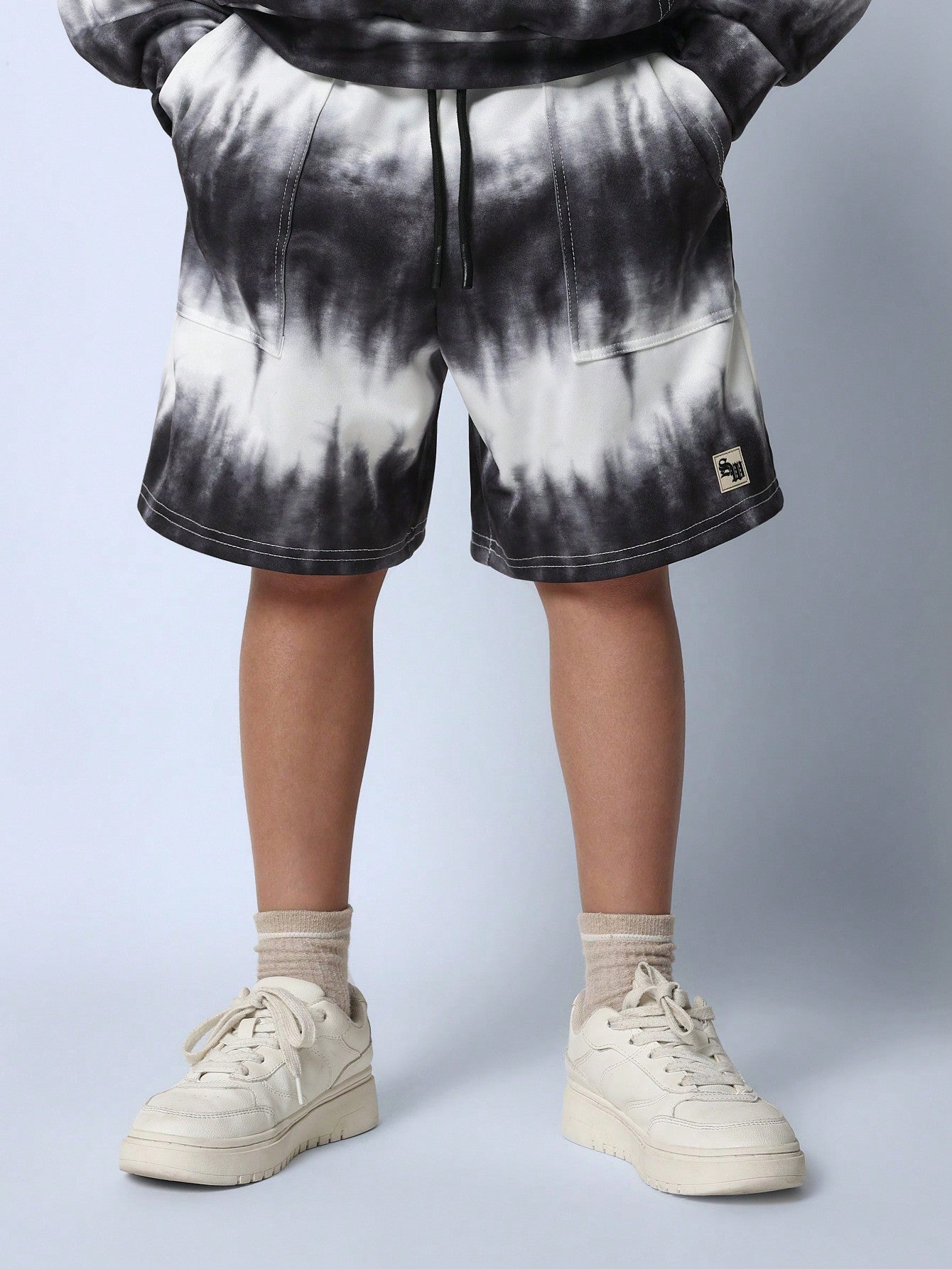 Tween Boys Comfy Regular Fit Tie Dye Overhead Hoodie And Short 2 Piece Set