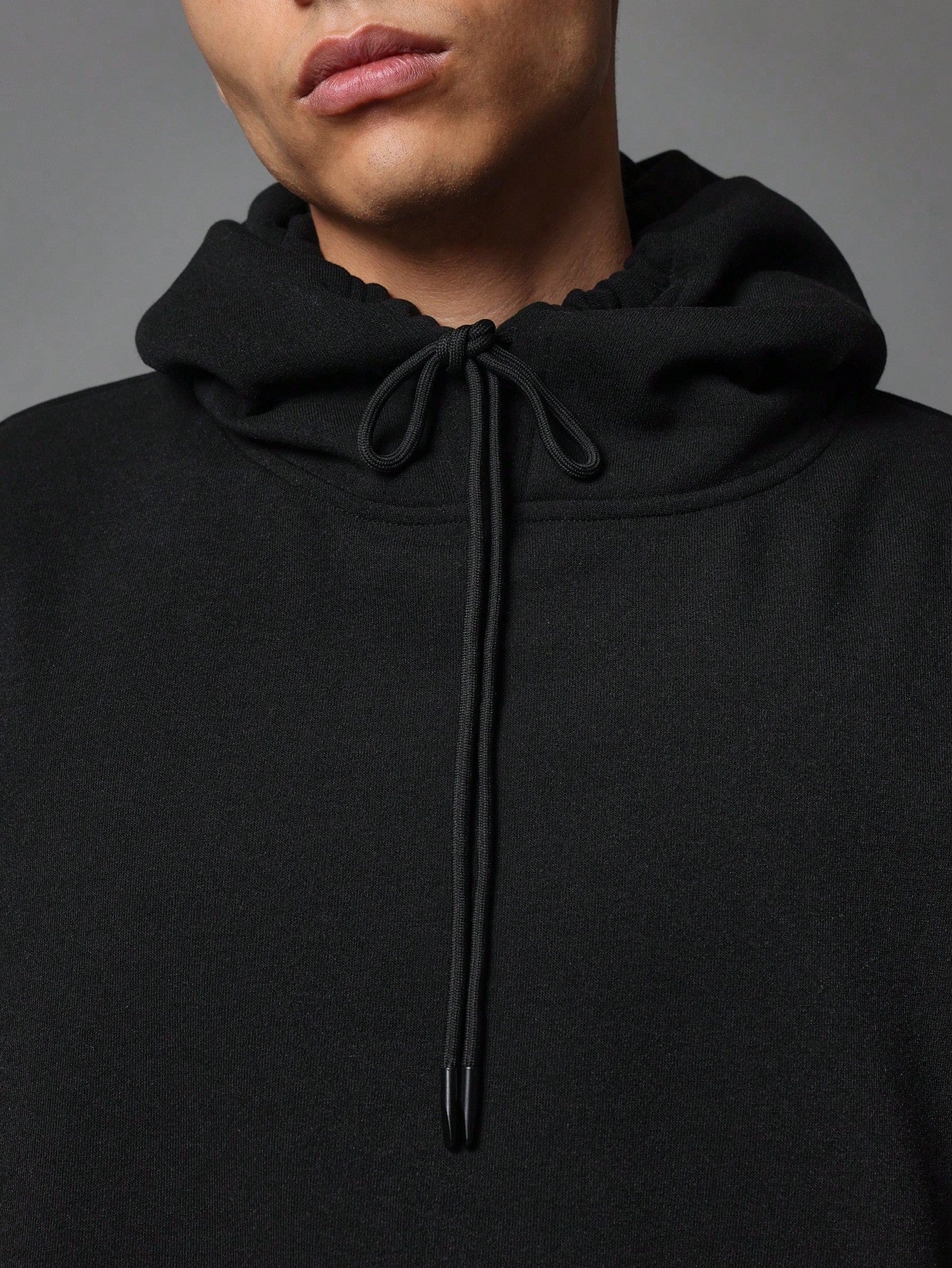 Cropped Overhead Hoodie With Drawstring & New York City Graphic Print