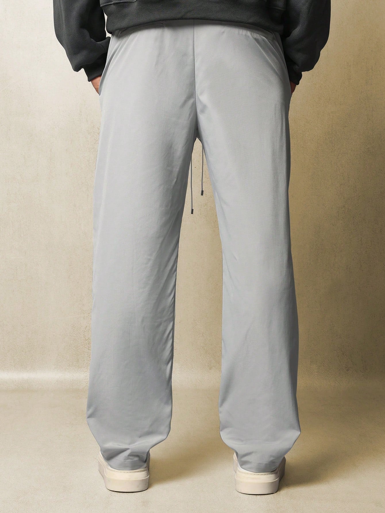 Flare Fit Nylon Pant With Graphic Print & Drawcords