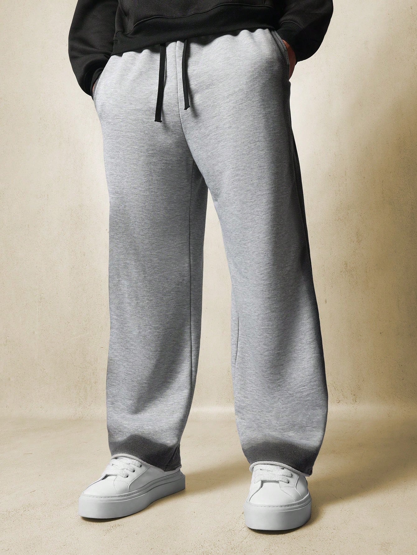 Wide Fit Spray Effect Sweatpants With Drawcords