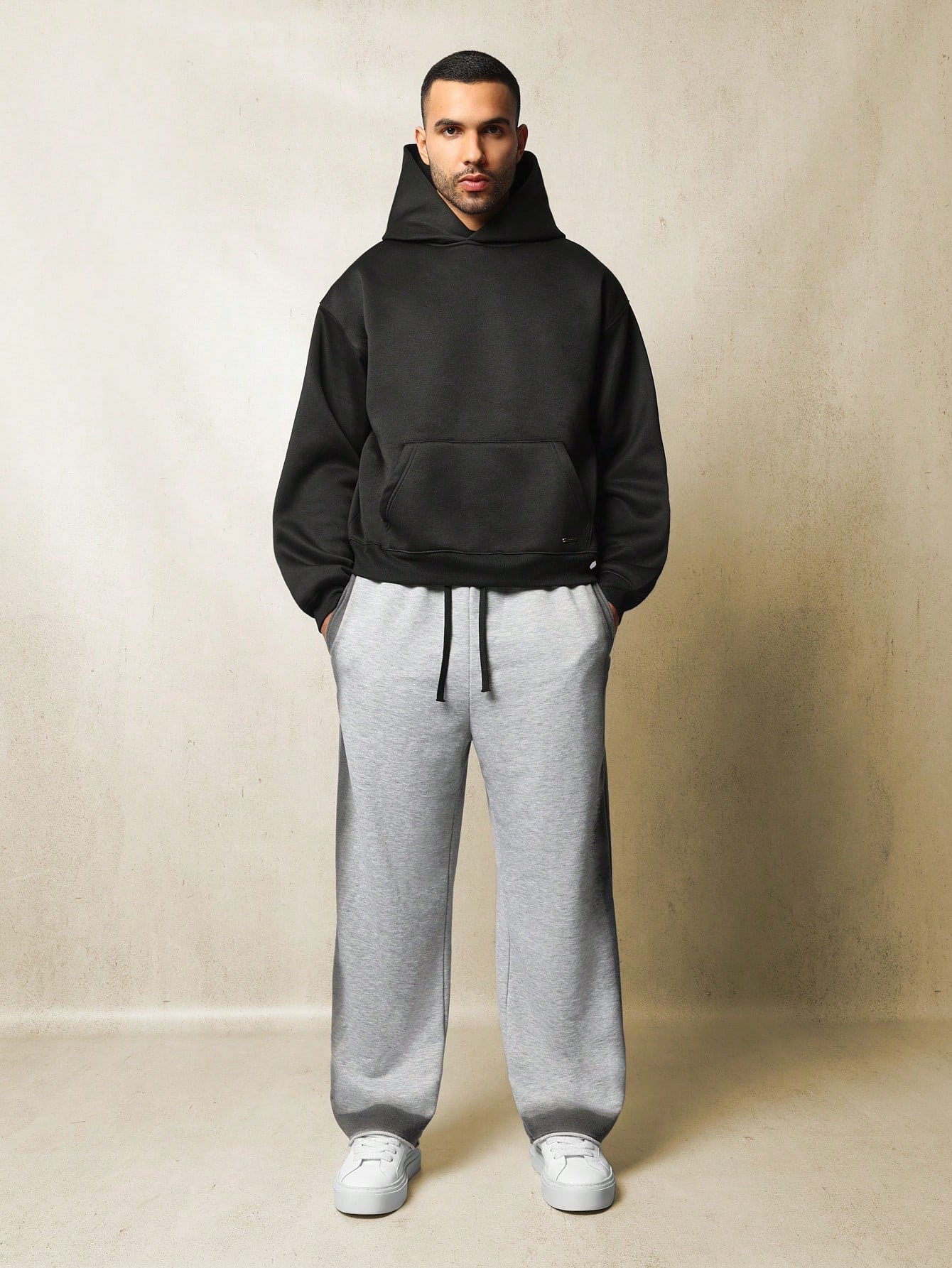 Wide Fit Spray Effect Sweatpants With Drawcords