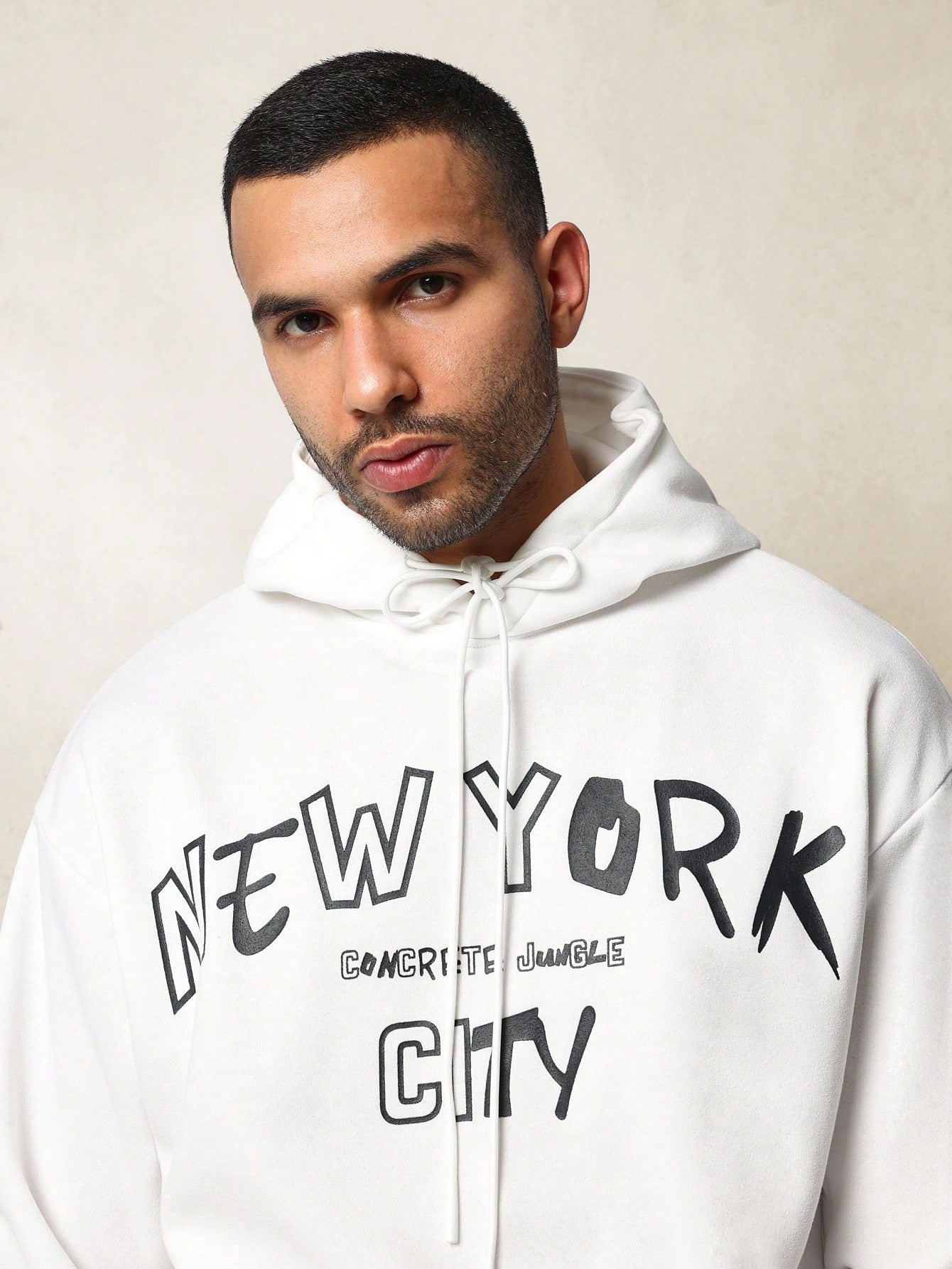 Oversized Fit Overhead Hoodie With New York Graphic Print