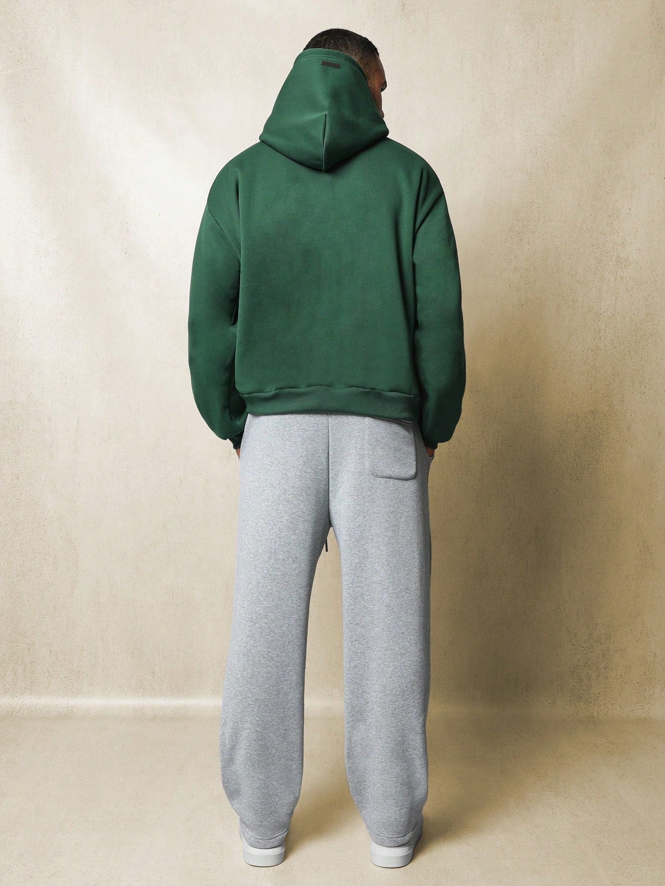 Regular Fit Overhead Hoodie And Contrast Colour Drop Crotch Sweatpants 2 Piece Set