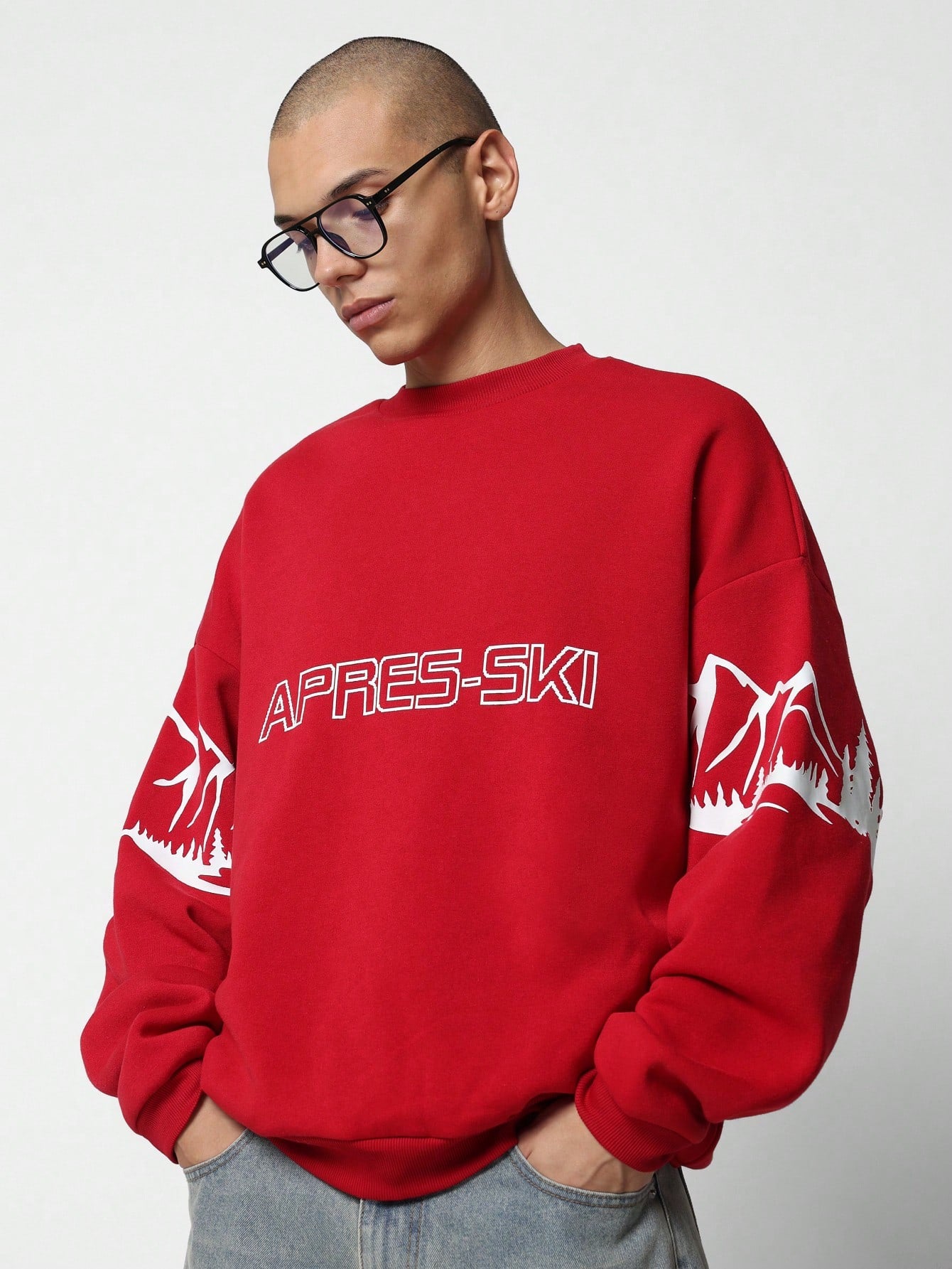 Oversized Fit Graphic Print Sweatshirt