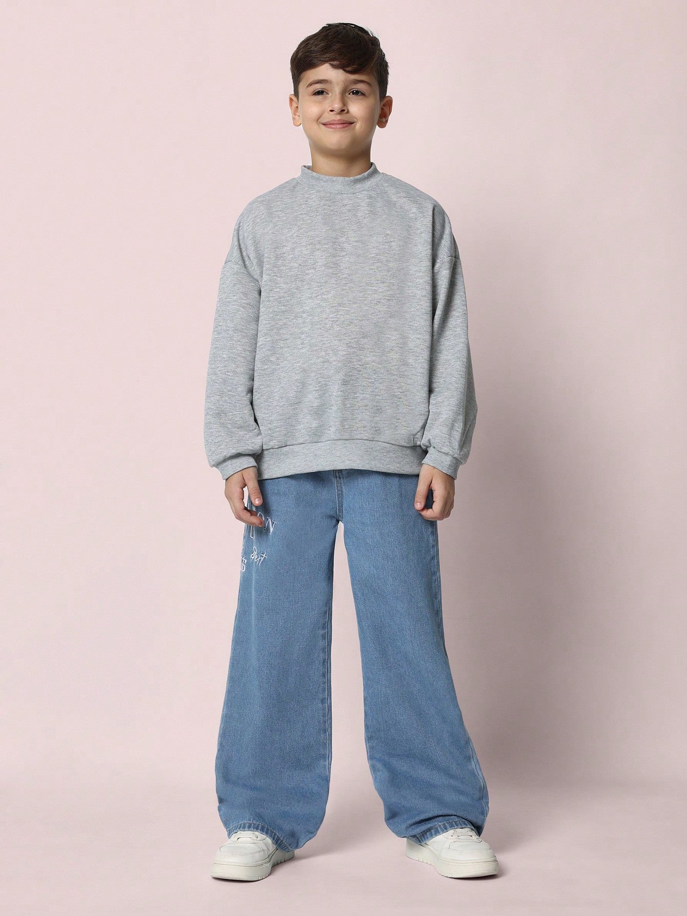 Tween Boys Baggy Fit Embroidered Jean